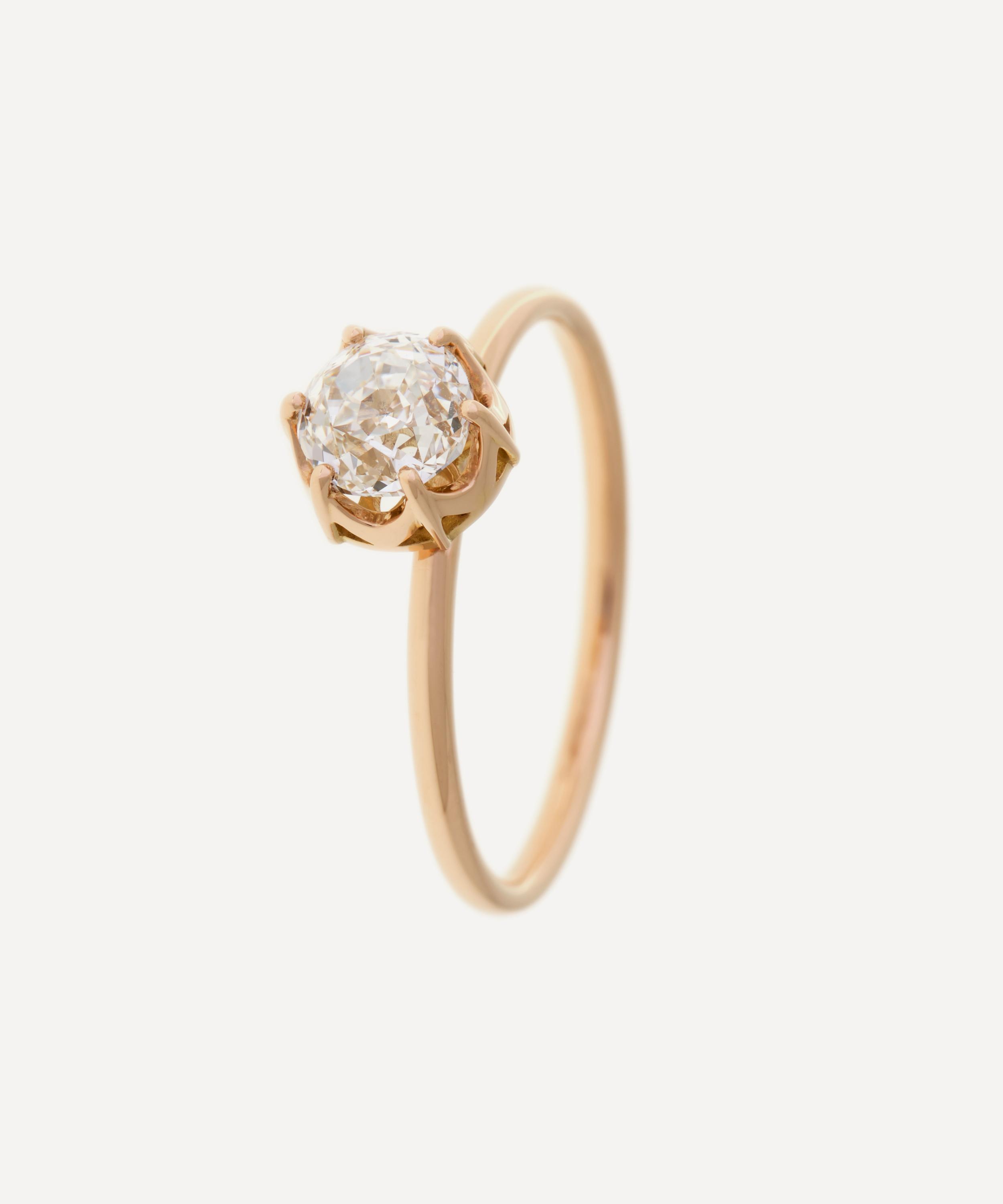 Selim Mouzannar - 18ct Rose Gold Solitaire Diamond Ring