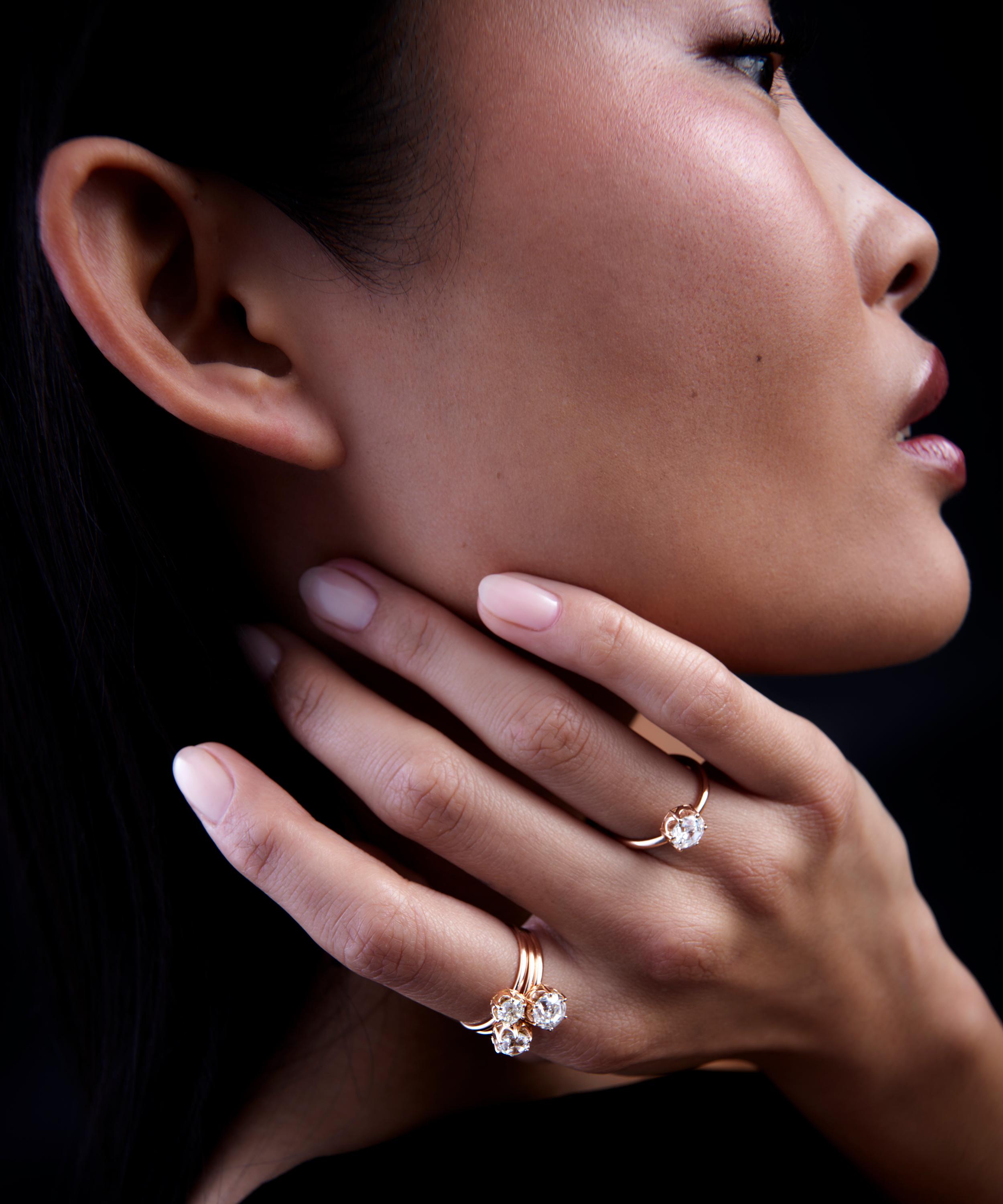 Selim Mouzannar - 18ct Rose Gold Solitaire Diamond Ring image number 1