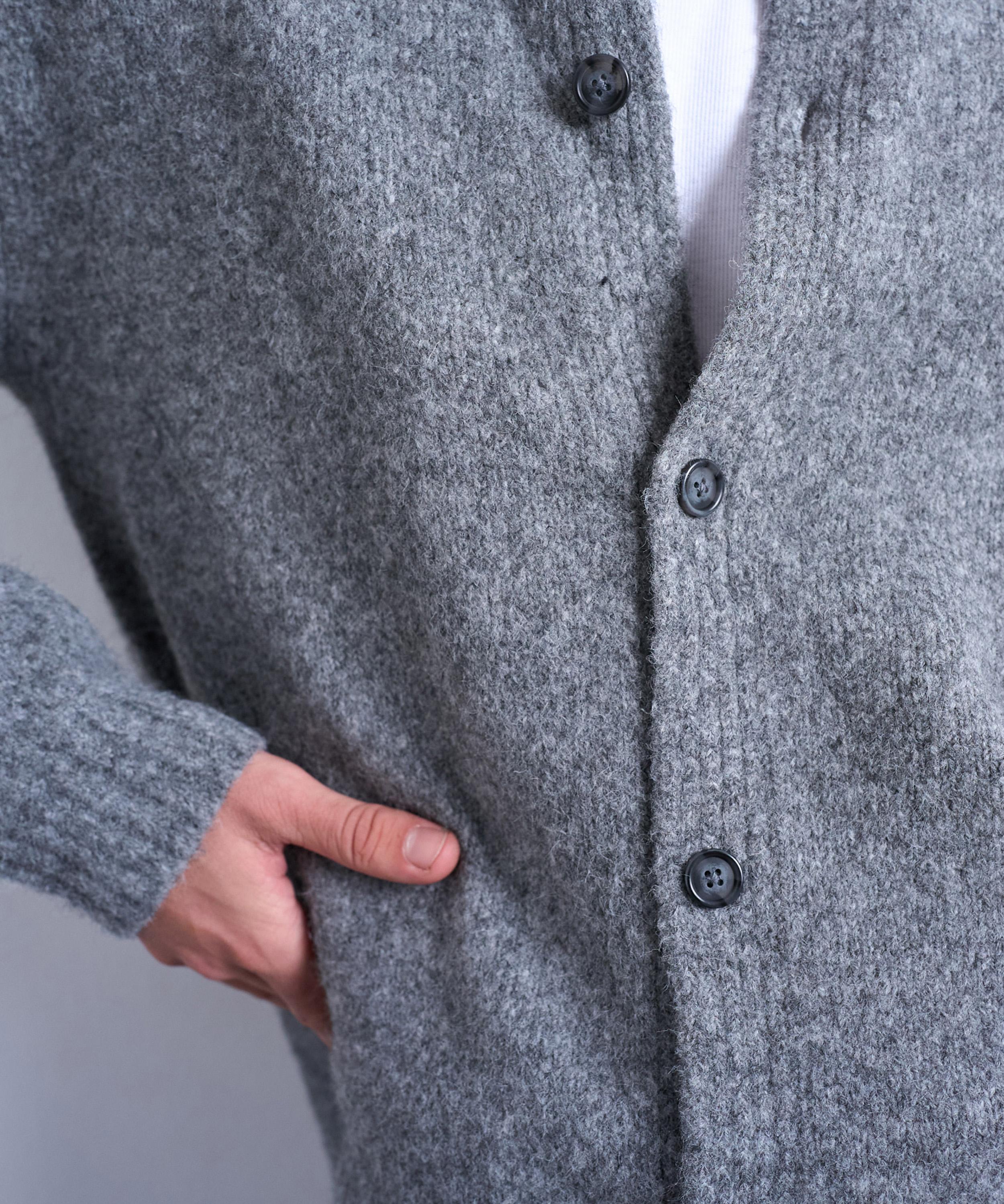 TOPMAN - Grey Crew-Neck Cardigan image number 3