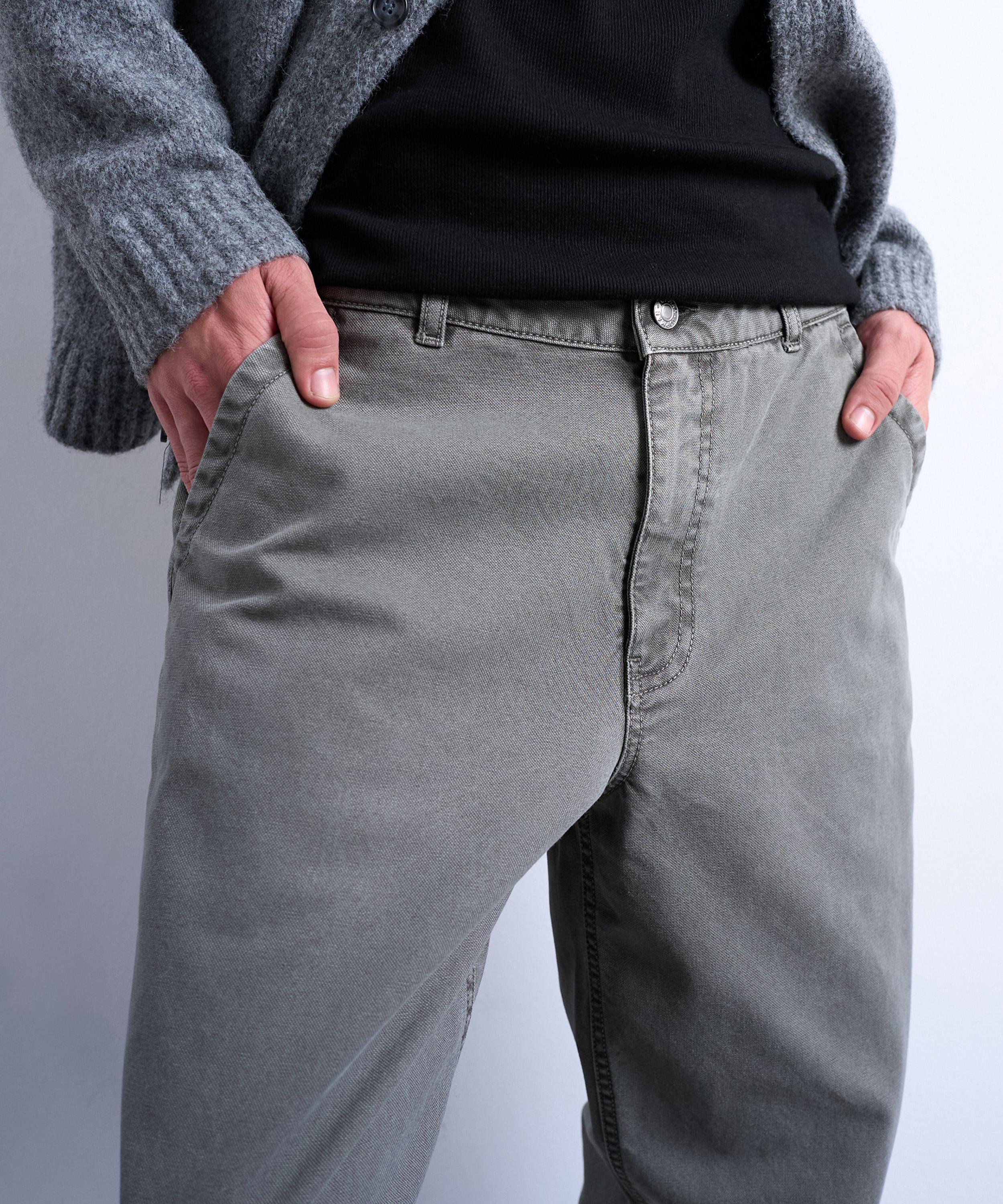 TOPMAN - Khaki Straight-Fit Canvas Trousers image number 2