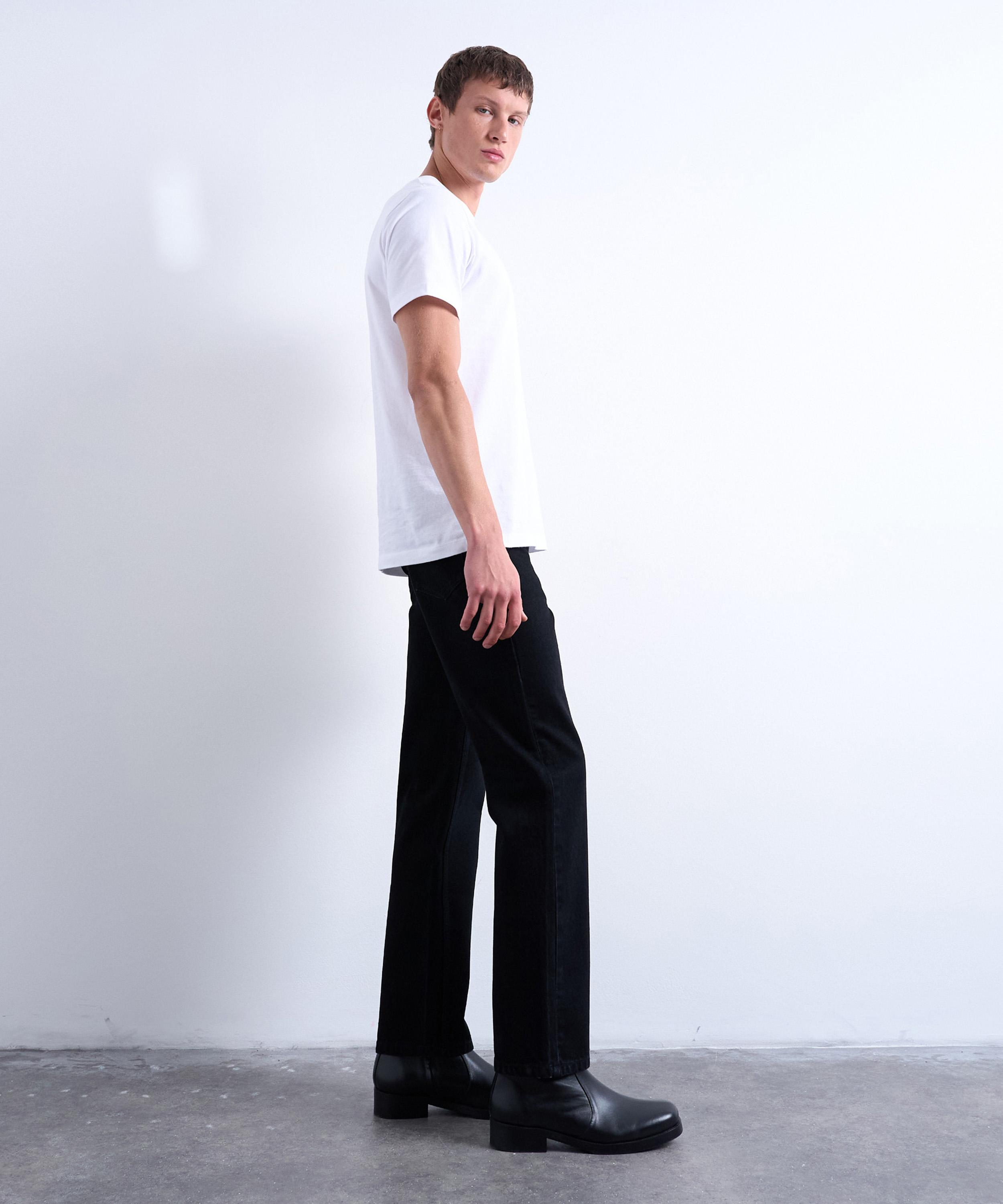 TOPMAN - Black Rigid Straight Jeans image number 1