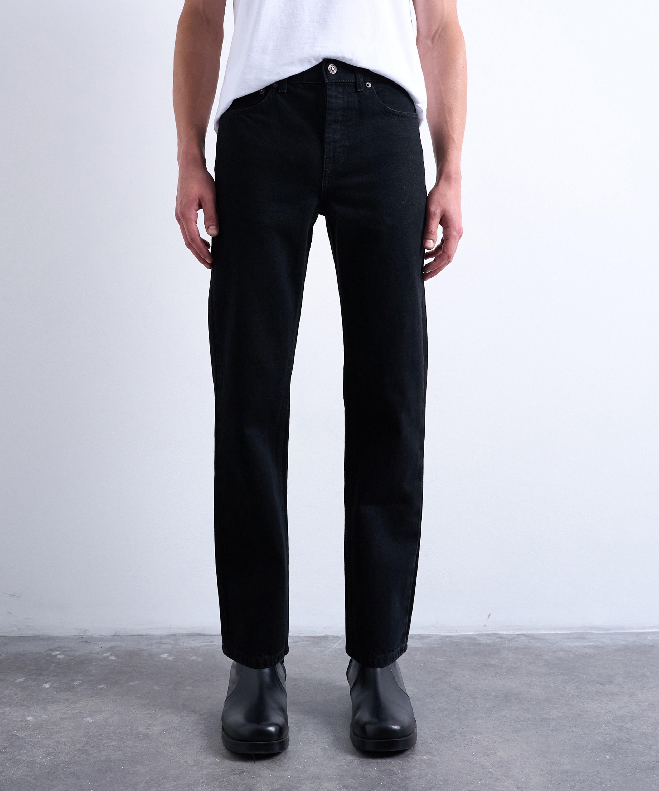 TOPMAN - Black Rigid Straight Jeans image number 2