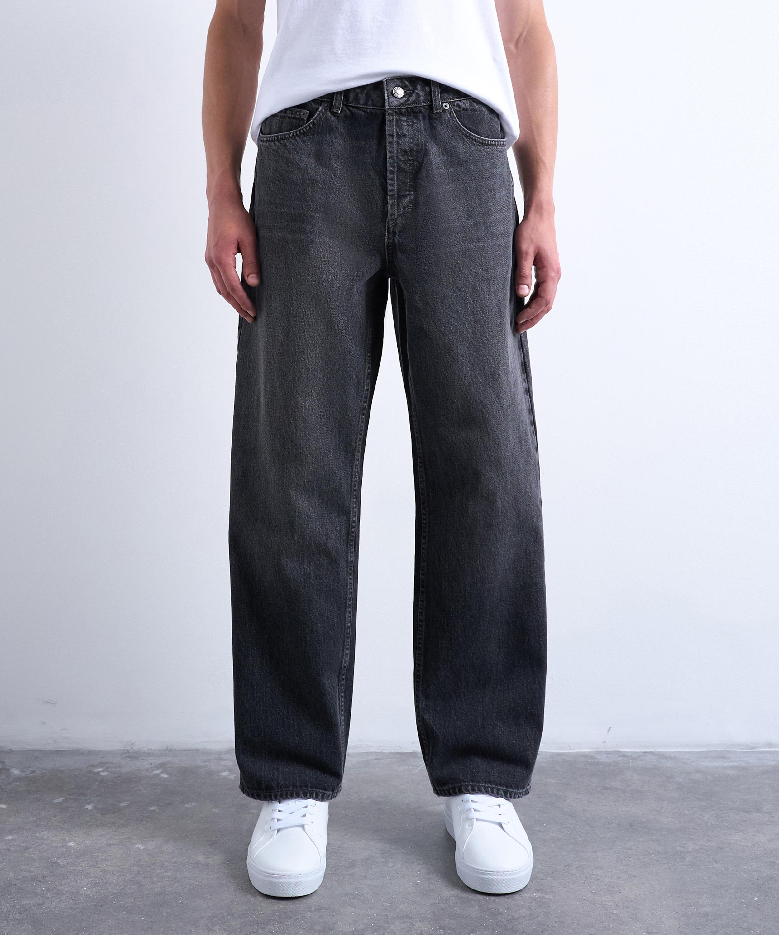 TOPMAN - Black Rigid Baggy Jeans image number 2