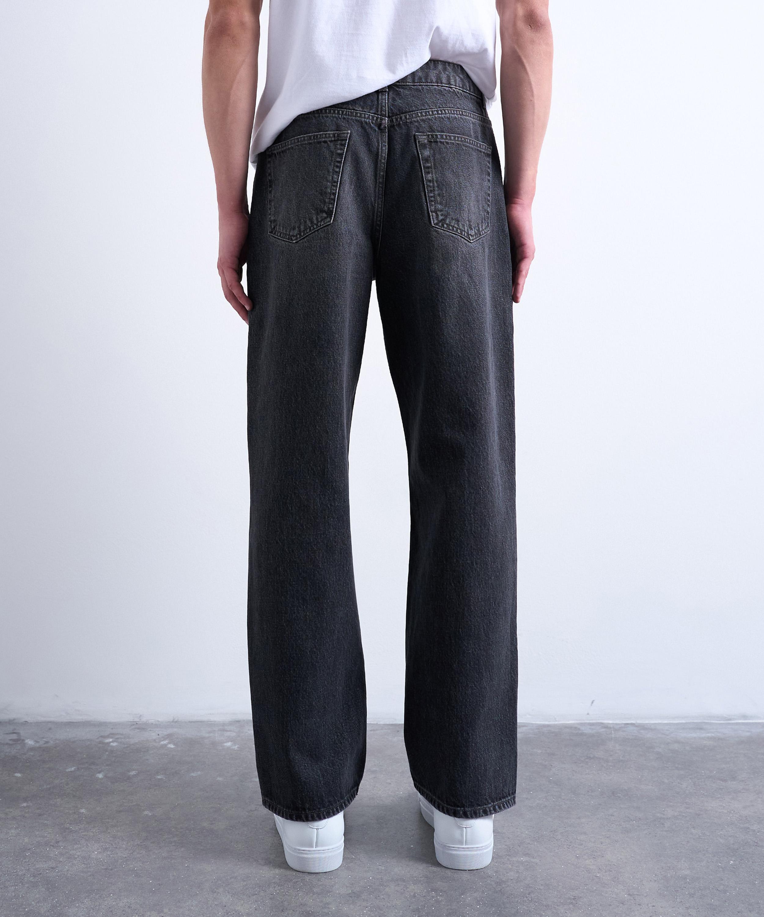 TOPMAN - Black Rigid Baggy Jeans image number 3