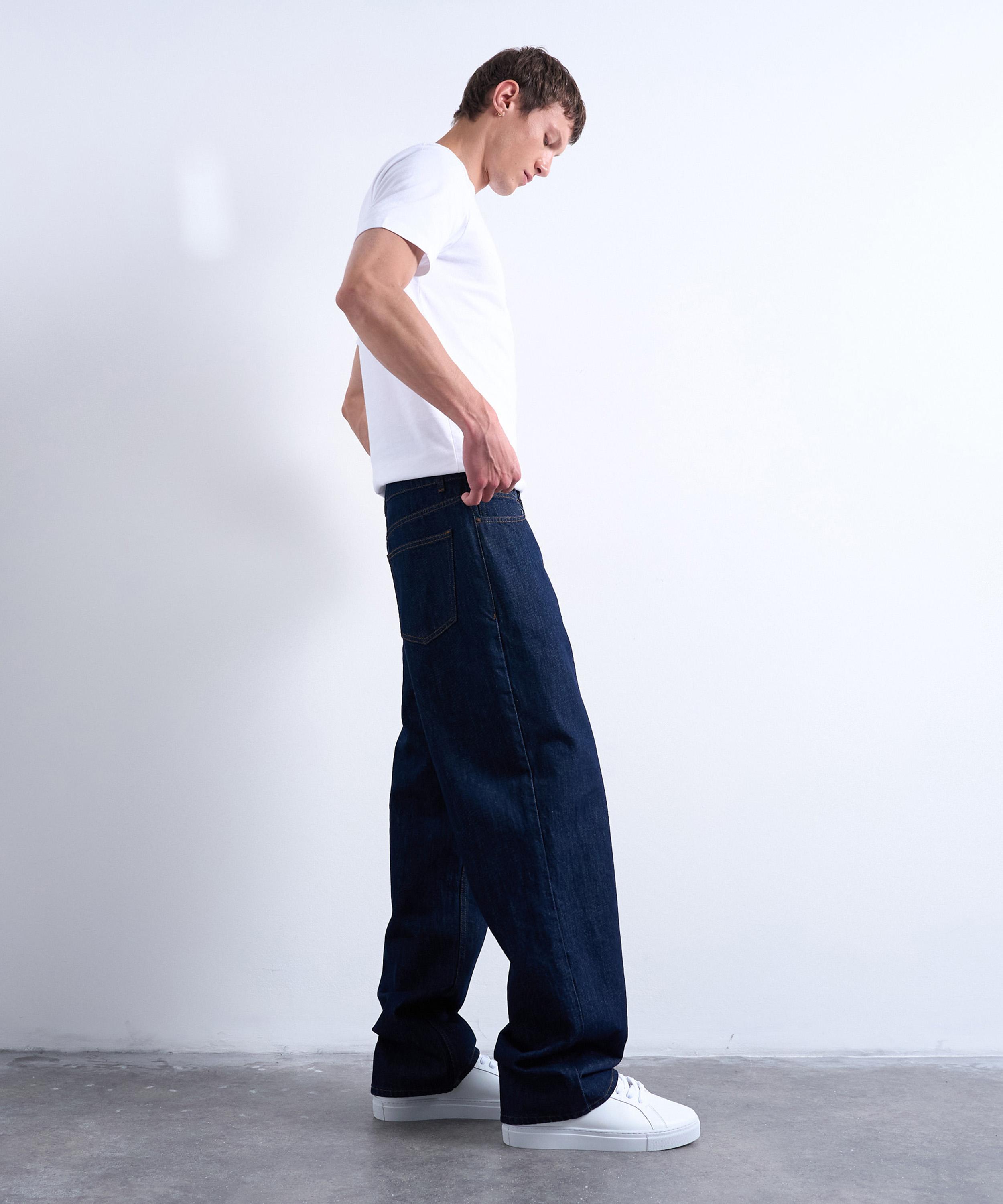 TOPMAN - Black Rigid Baggy Jeans image number 1