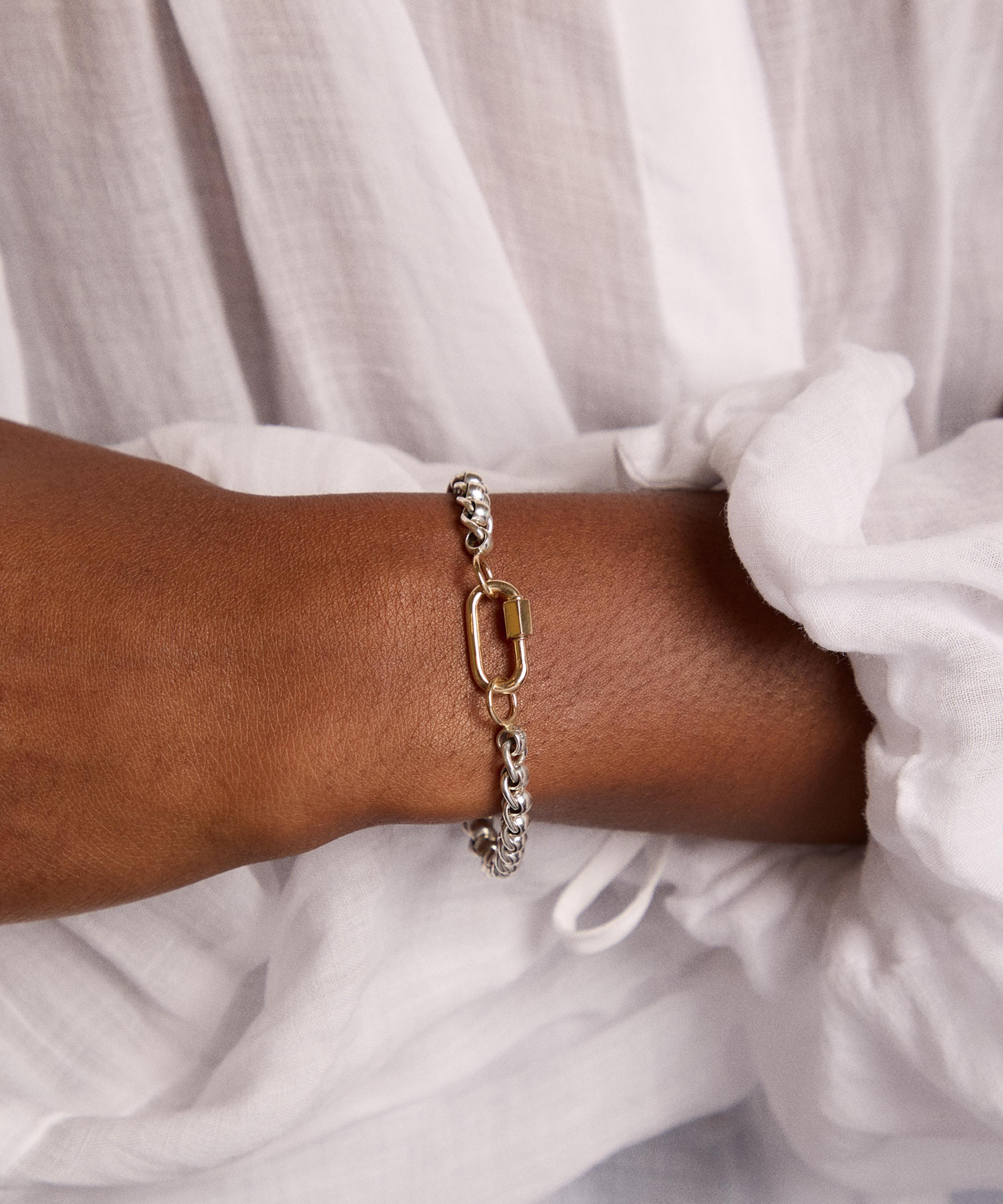 Marla Aaron - Sterling Silver Rolling Curb Chain Bracelet image number 1