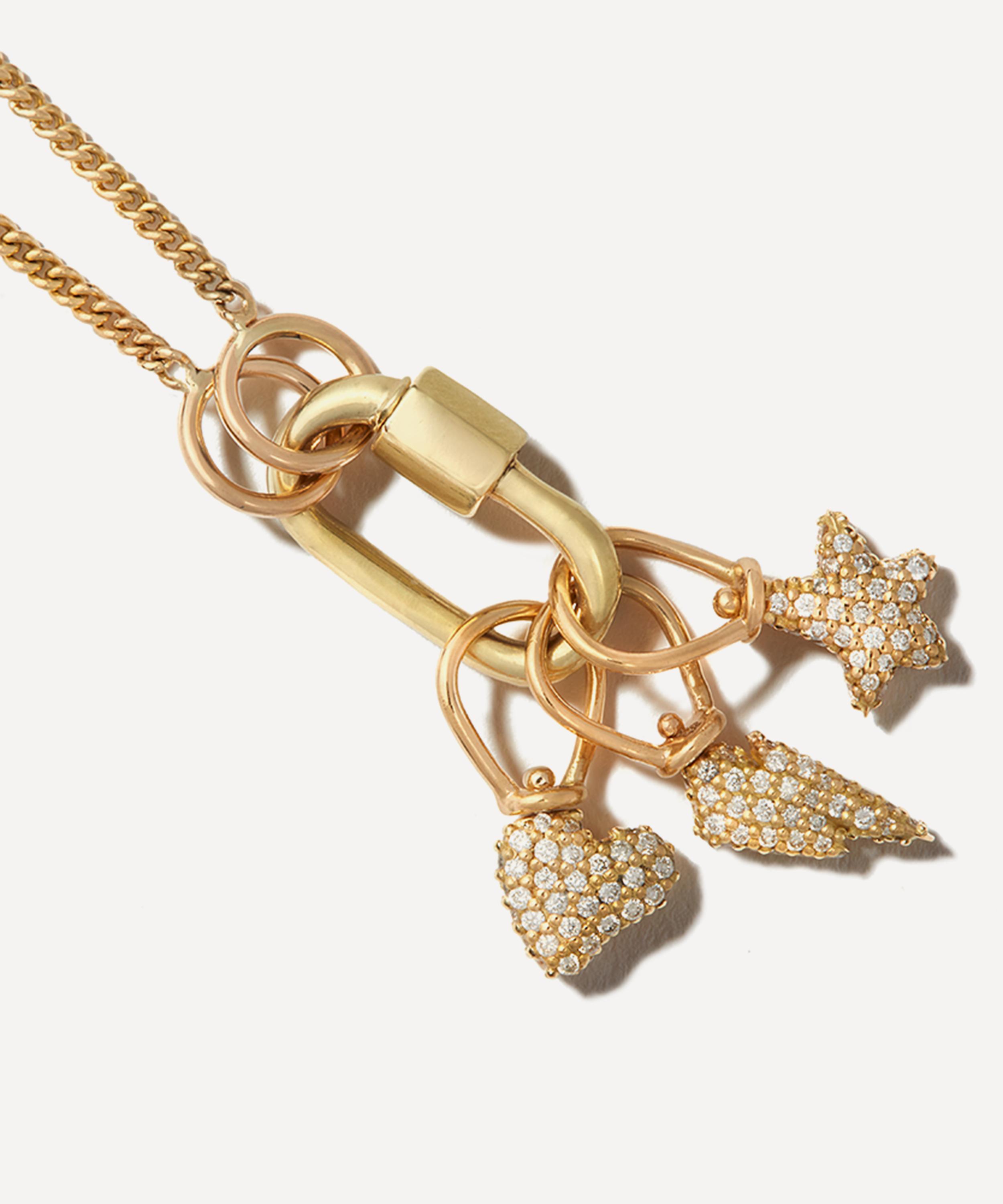 Marla Aaron - 18ct Gold Allstone Itty Bitty Star Charm image number 2