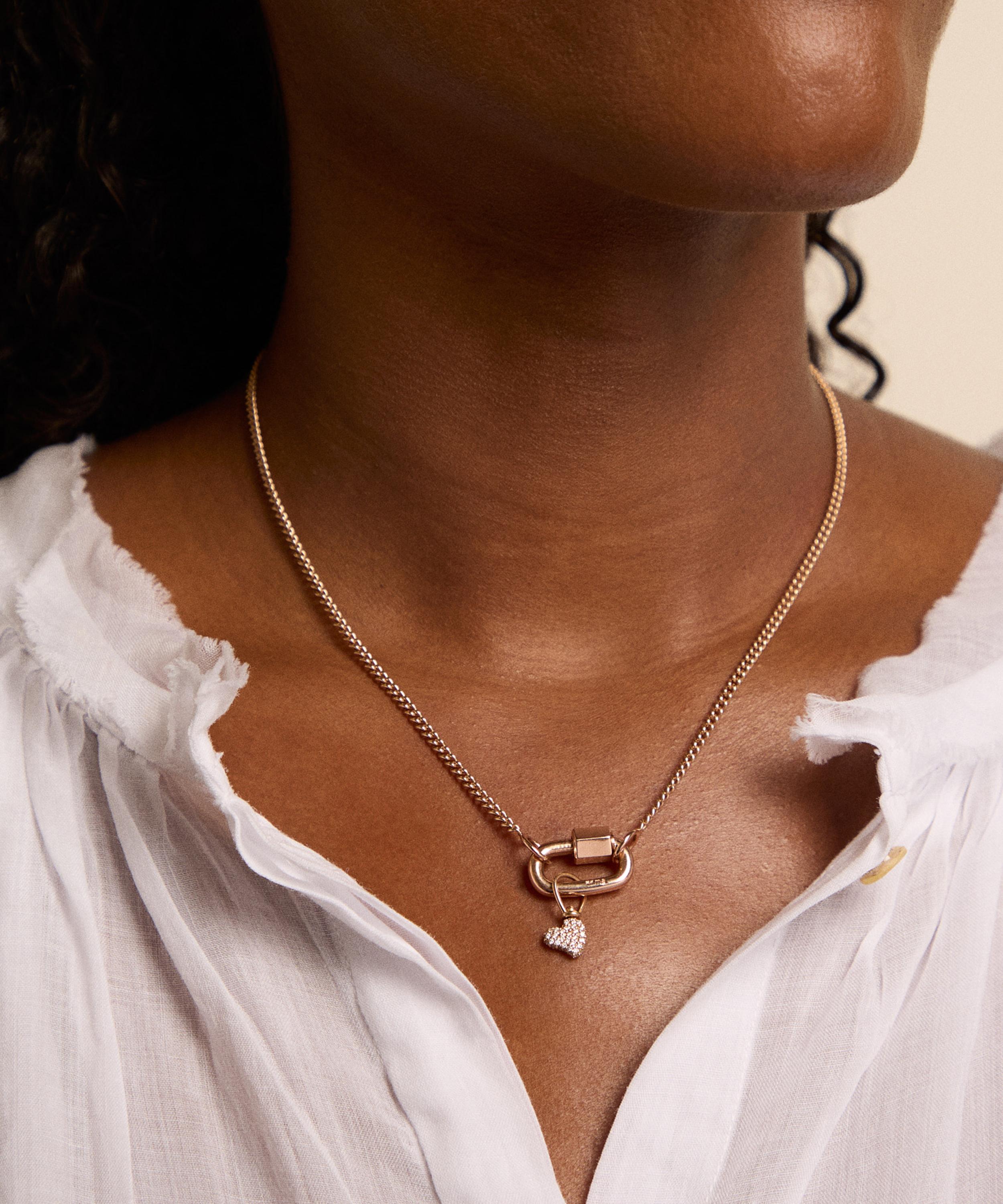 Marla Aaron - 18ct Gold Allstone Itty Bitty Heart Charm image number 1