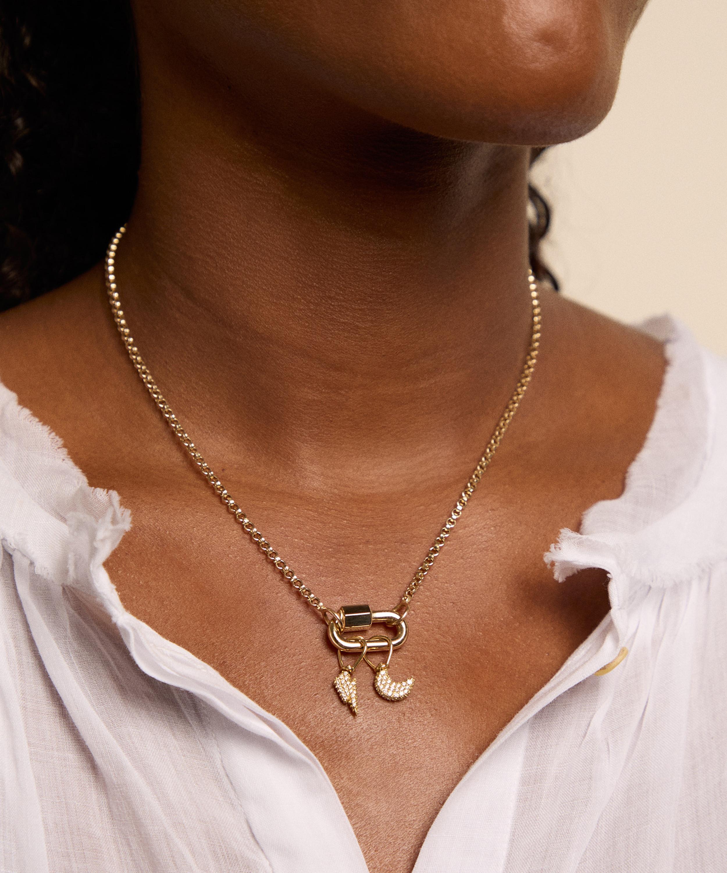 Marla Aaron - 18ct Gold Allstone Itty Bitty Bolt Charm image number 1