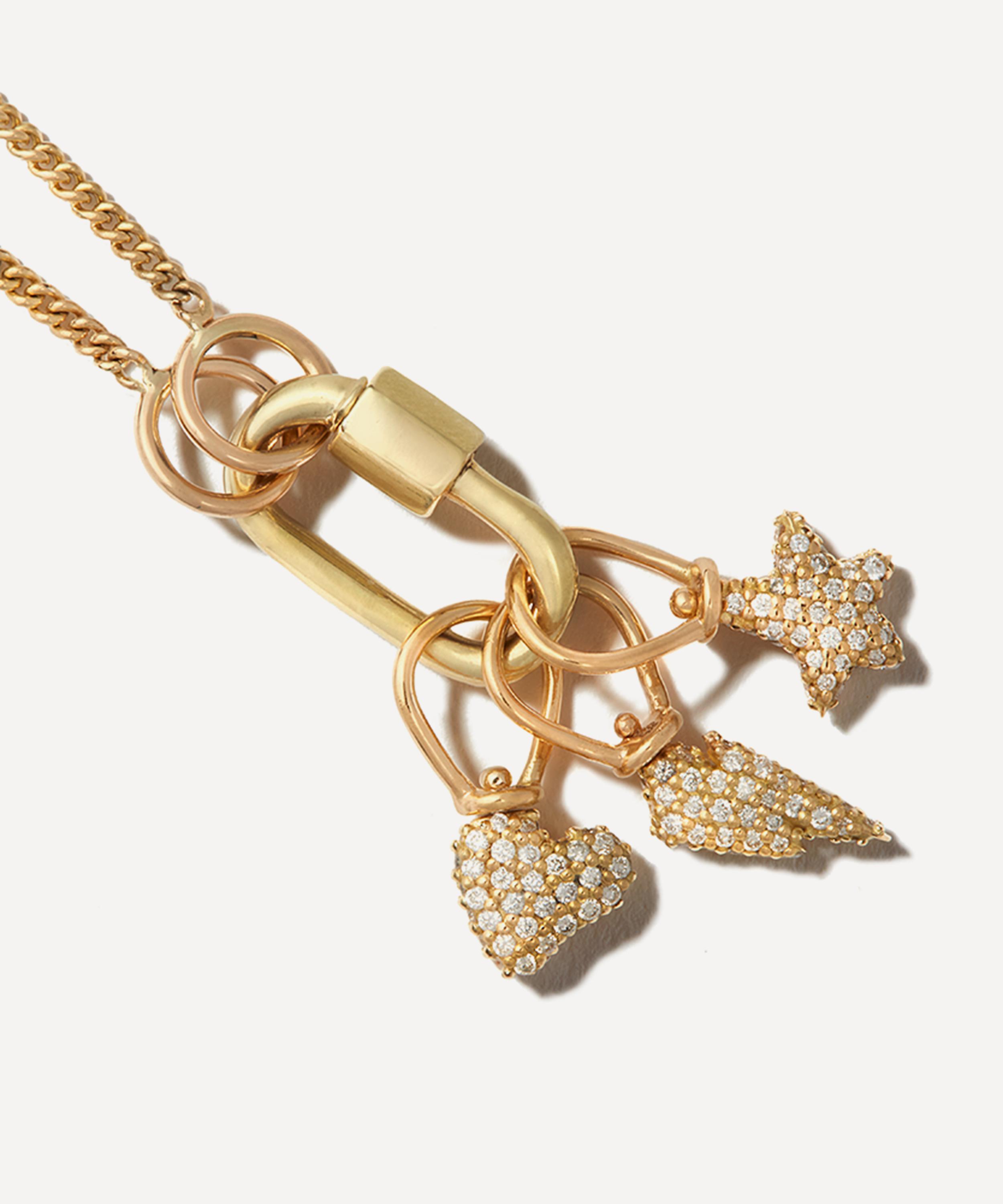 Marla Aaron - 18ct Gold Allstone Itty Bitty Bolt Charm image number 2