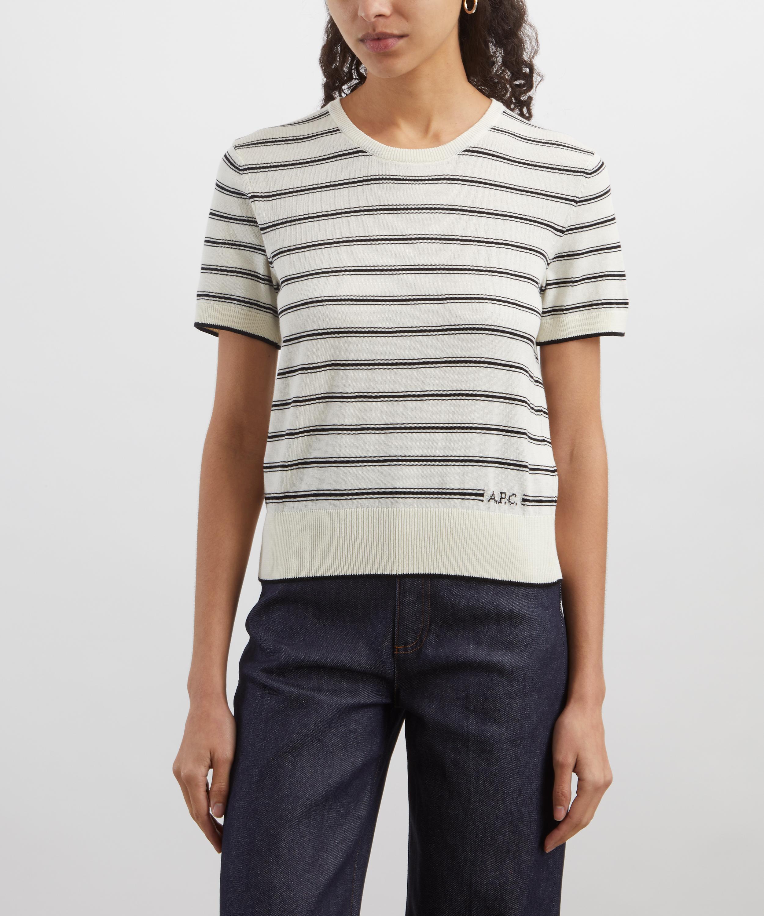 A.P.C. - Short-Sleeve Striped Knit Top image number 2