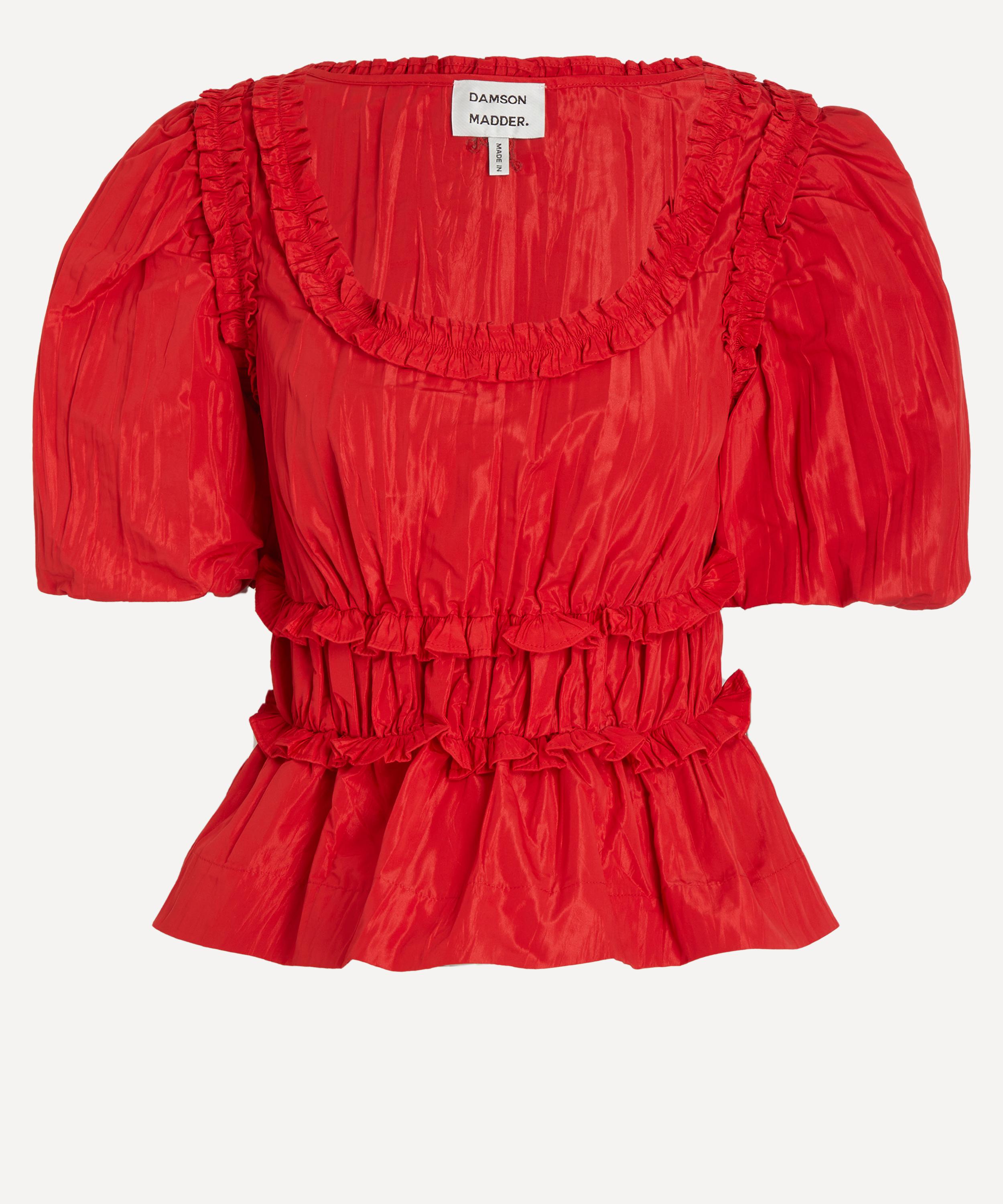 Damson Madder - Everlyn Red Taffeta Blouse