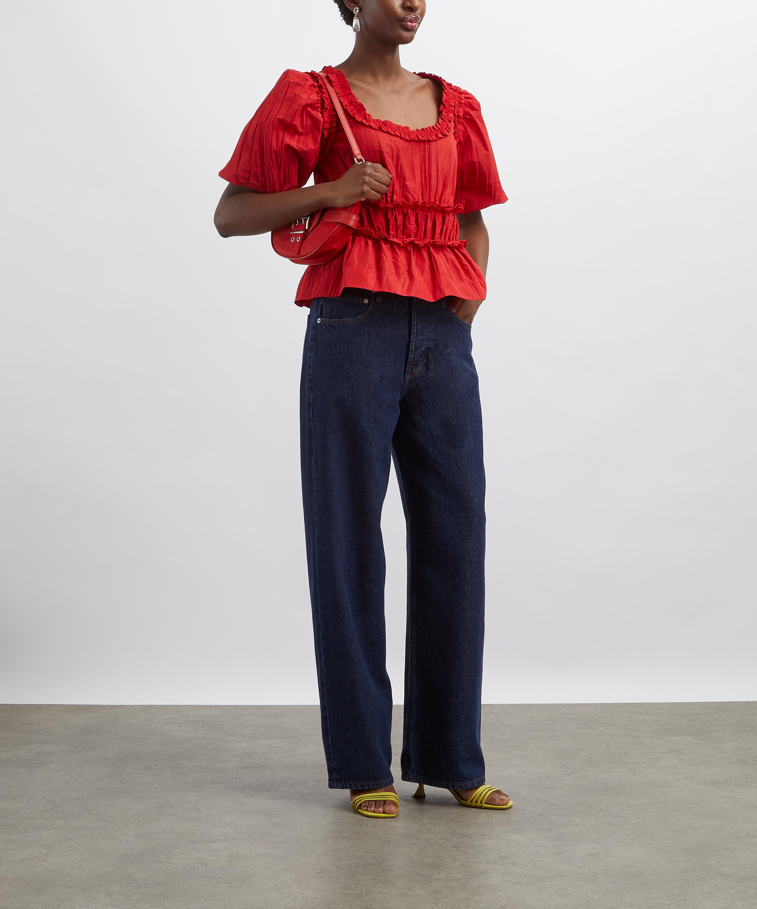 Damson Madder - Everlyn Red Taffeta Blouse image number 1