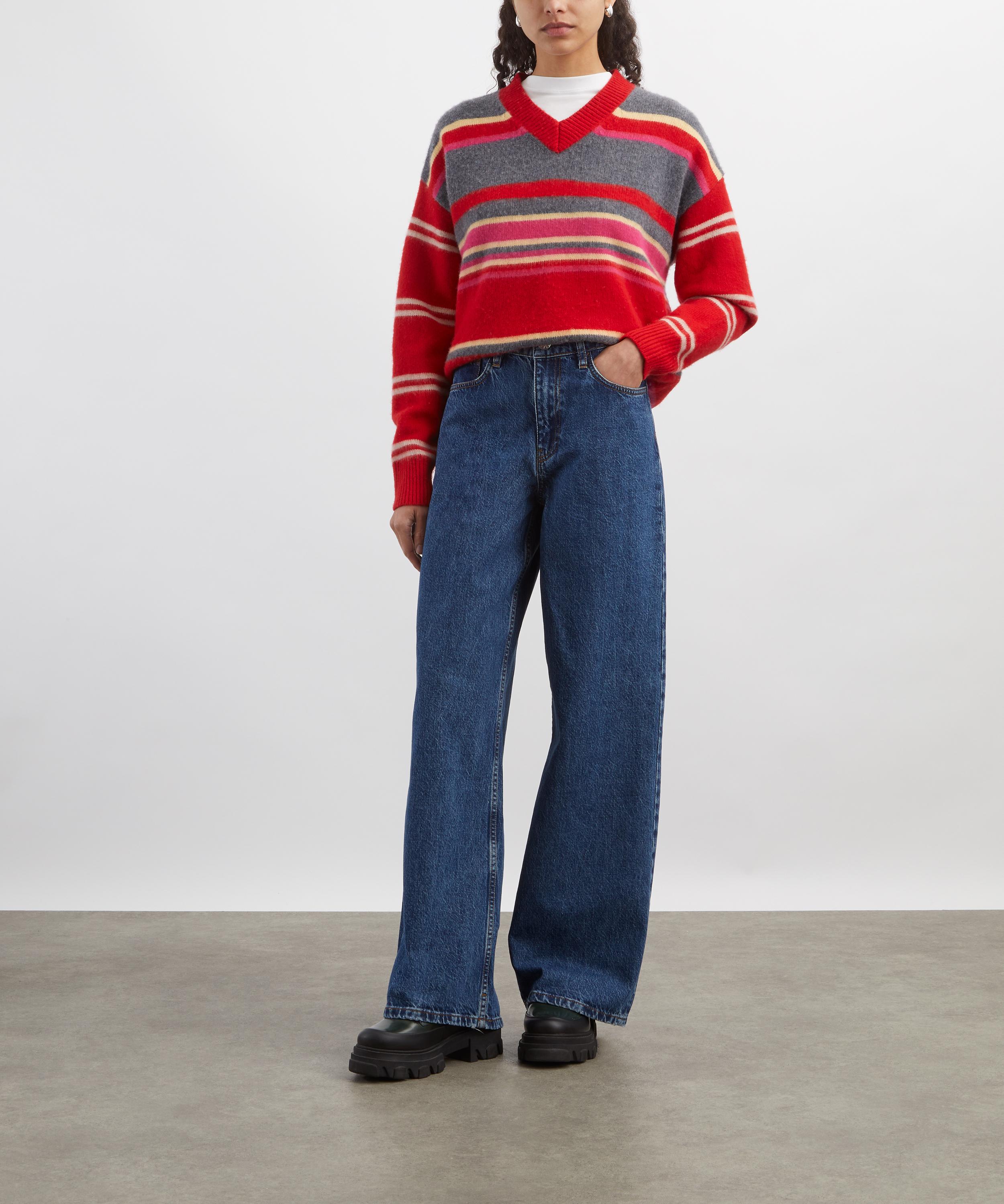 Damson Madder - Rene Striped Wool Jumper image number 1