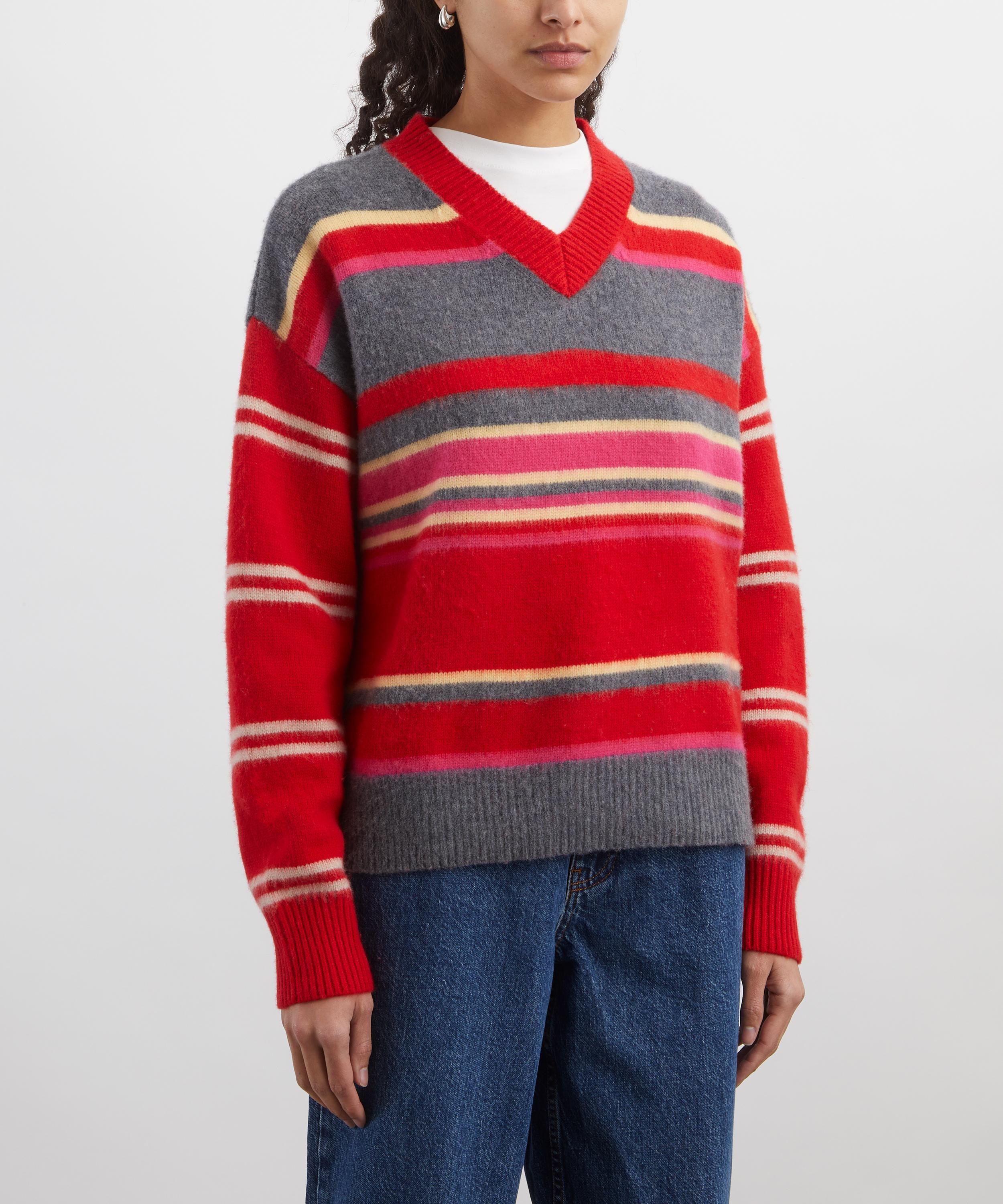 Damson Madder - Rene Striped Wool Jumper image number 2