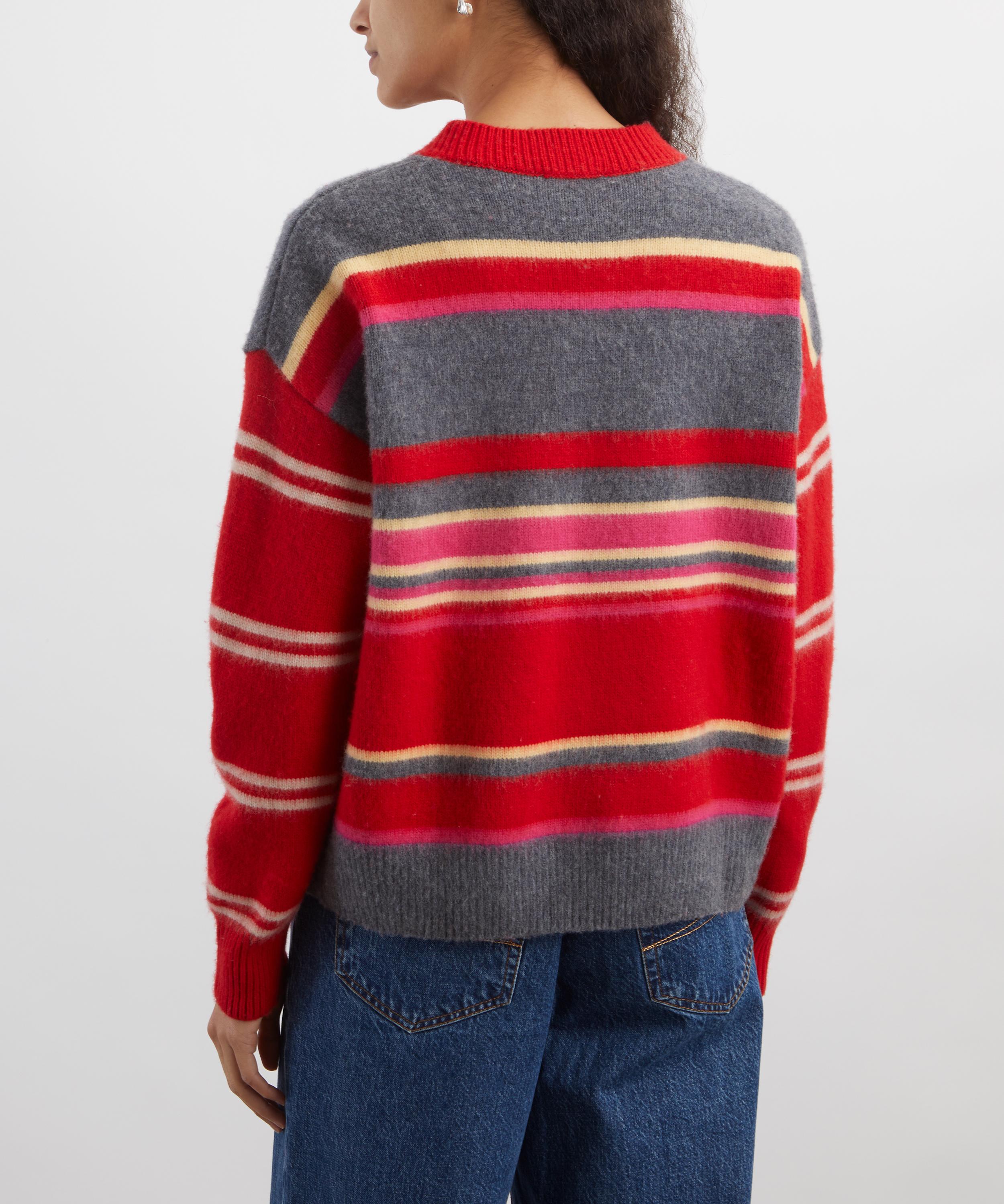 Damson Madder - Rene Striped Wool Jumper image number 3
