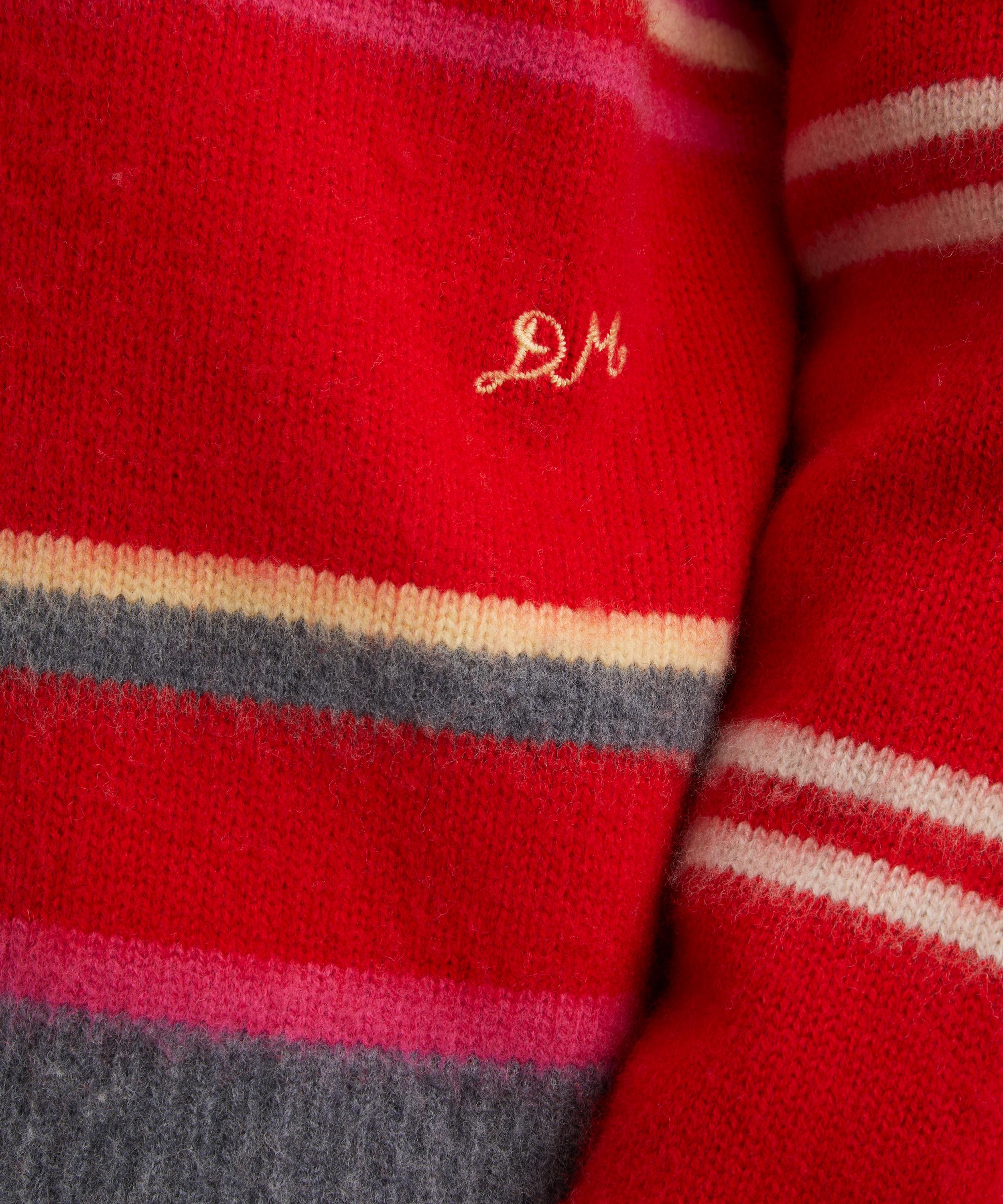Damson Madder - Rene Striped Wool Jumper image number 4