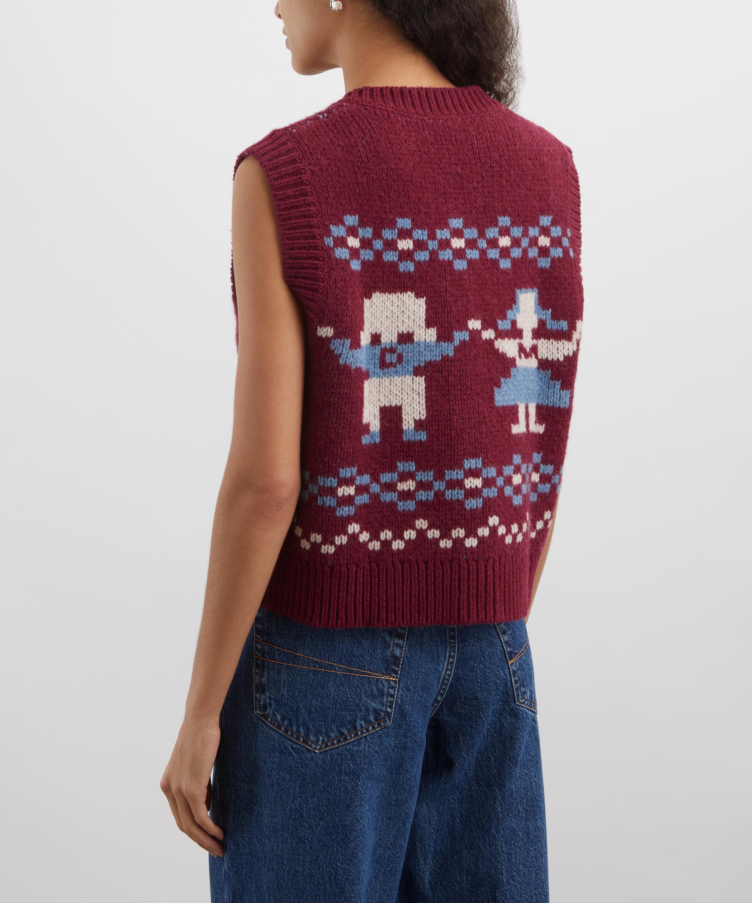 Damson Madder - Sofie Novelty Intarsia Wool Vest image number 3