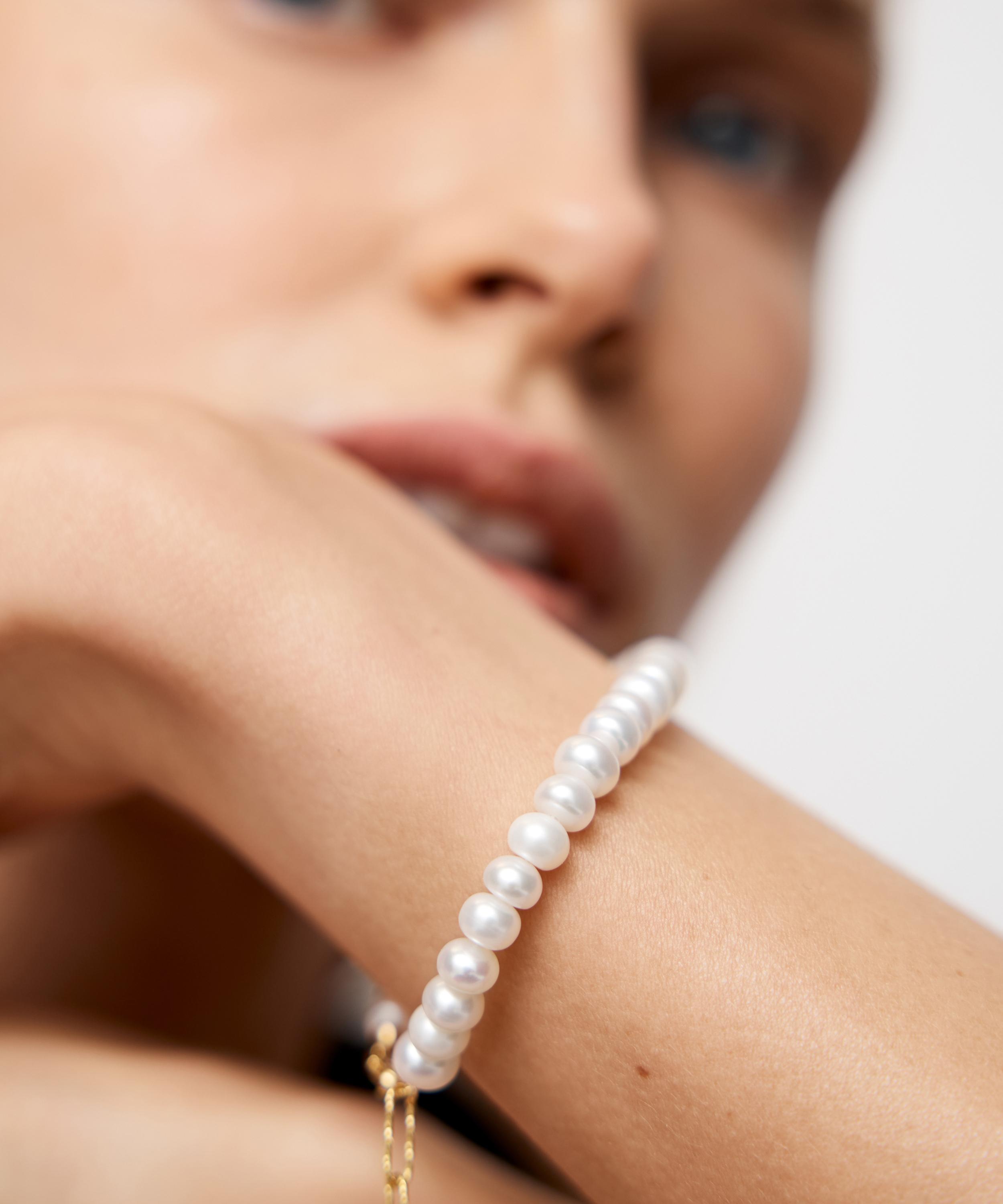 Monica Vinader - 18ct Gold-Plated Vermeil Silver Nomade Pearl Bracelet image number 1