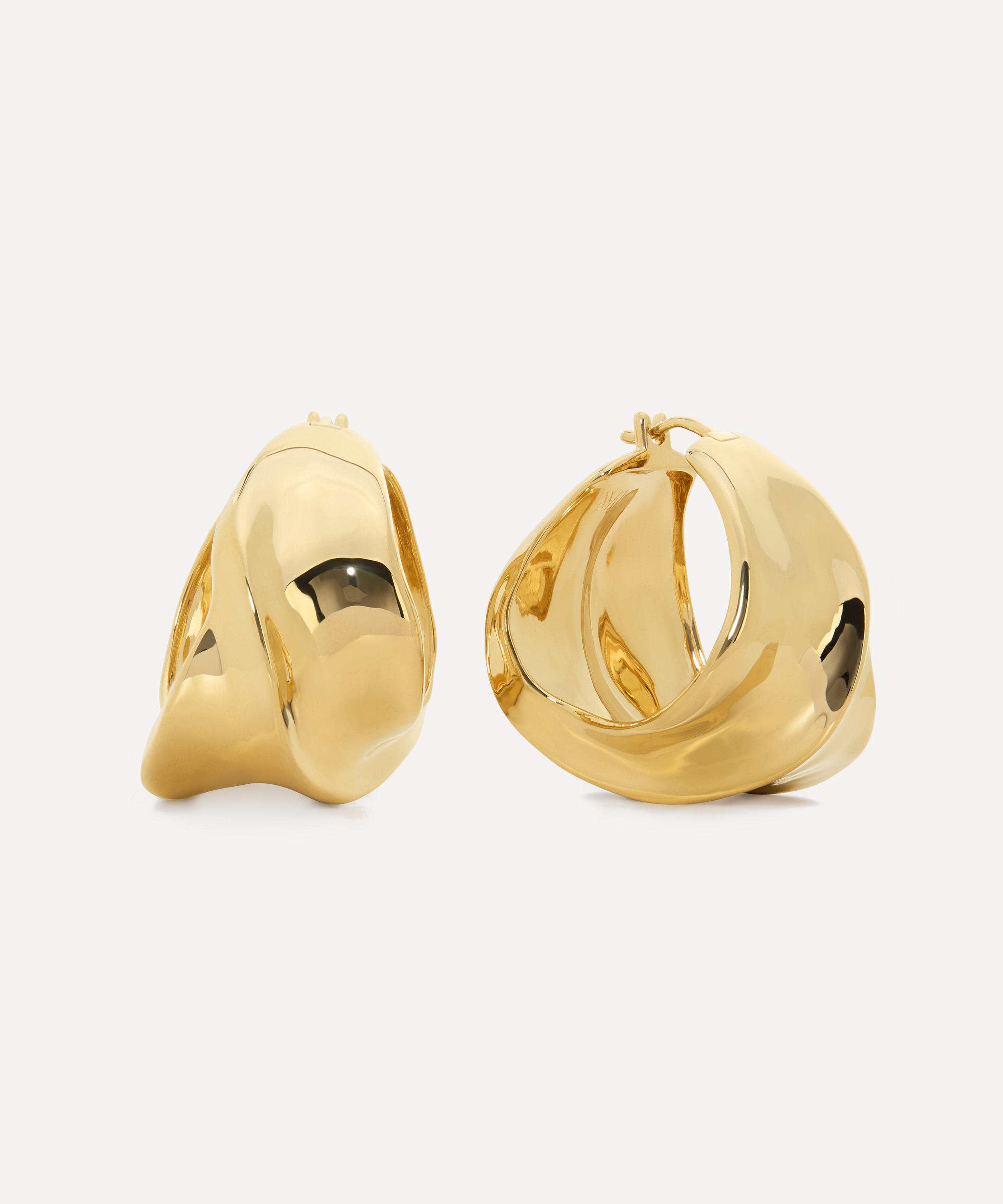 Monica Vinader - 18ct Gold-Plated Vermeil Silver Nomade Bold Medium Hoop Earrings