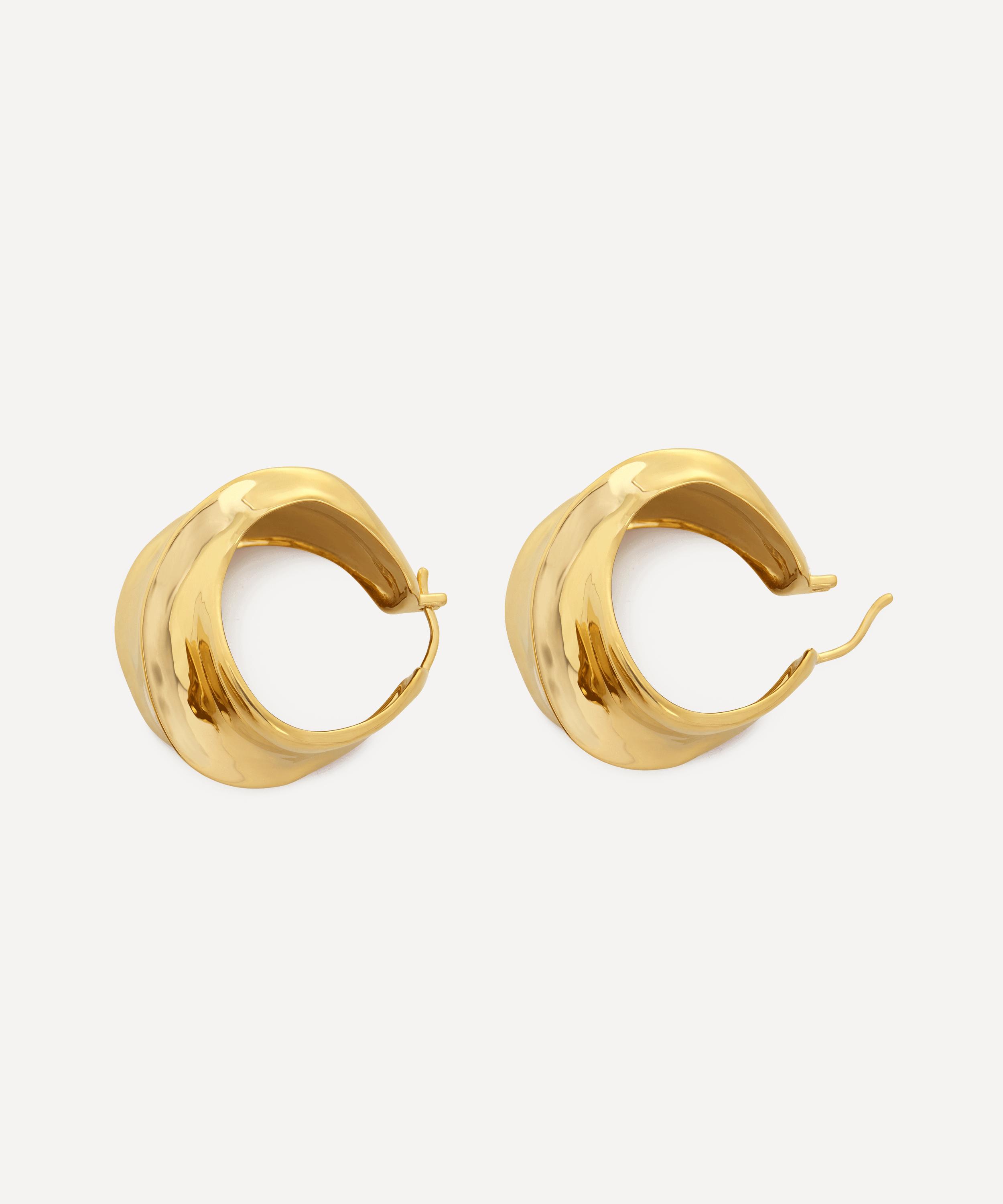 Monica Vinader - 18ct Gold-Plated Vermeil Silver Nomade Bold Medium Hoop Earrings image number 2