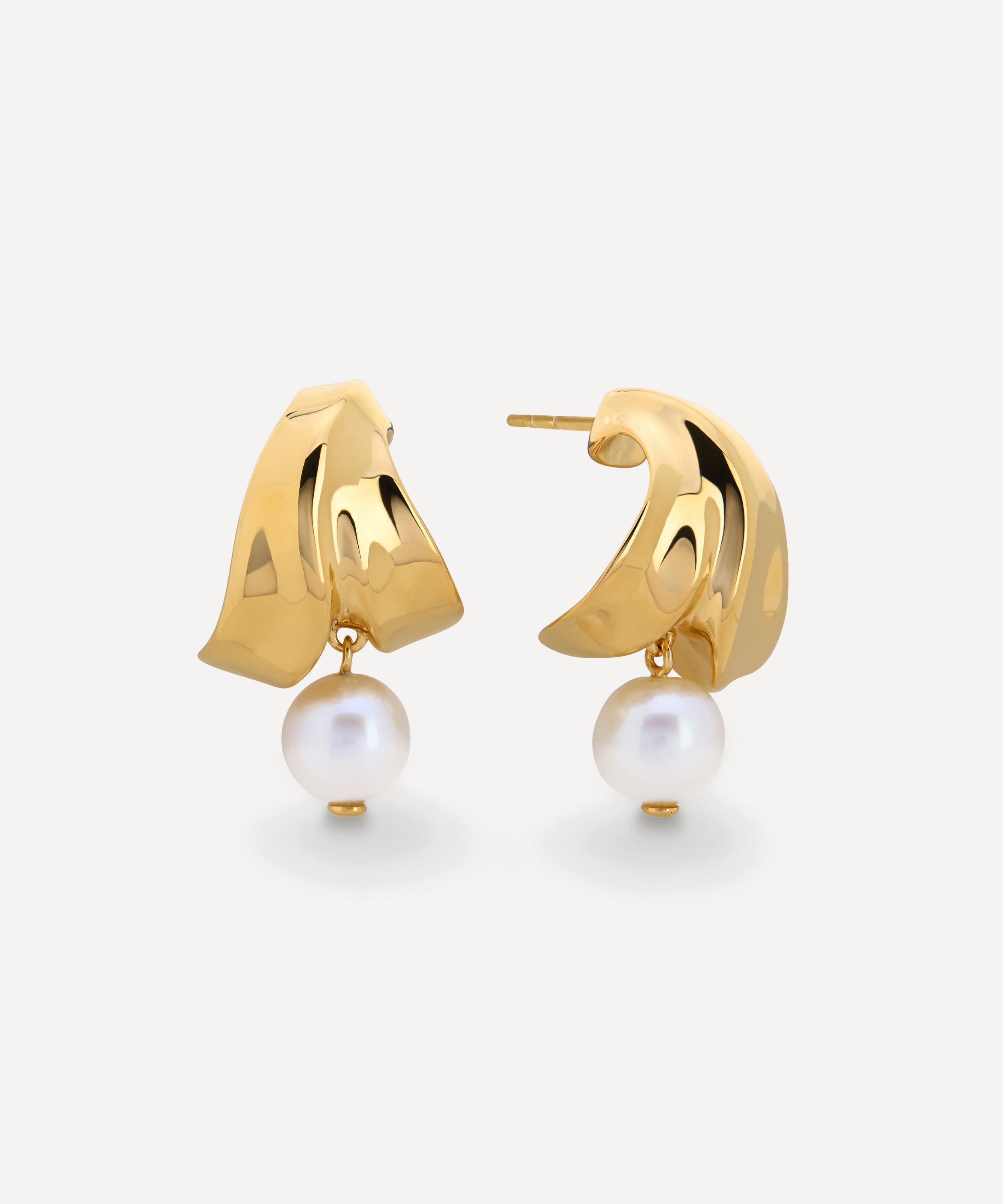 Monica Vinader - 18ct Gold-Plated Vermeil Silver Nomade Pearl Drop Earrings