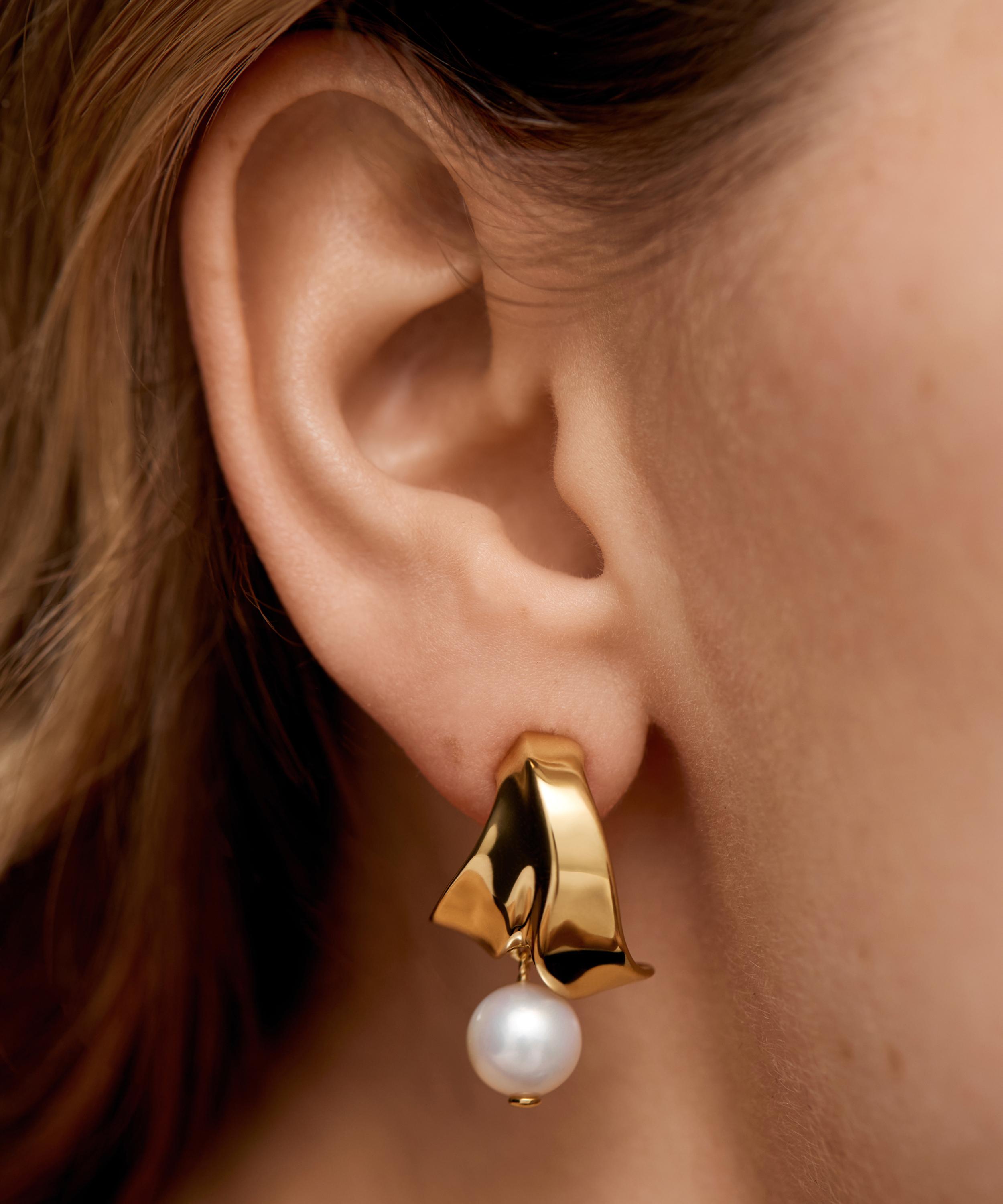 Monica Vinader - 18ct Gold-Plated Vermeil Silver Nomade Pearl Drop Earrings image number 1