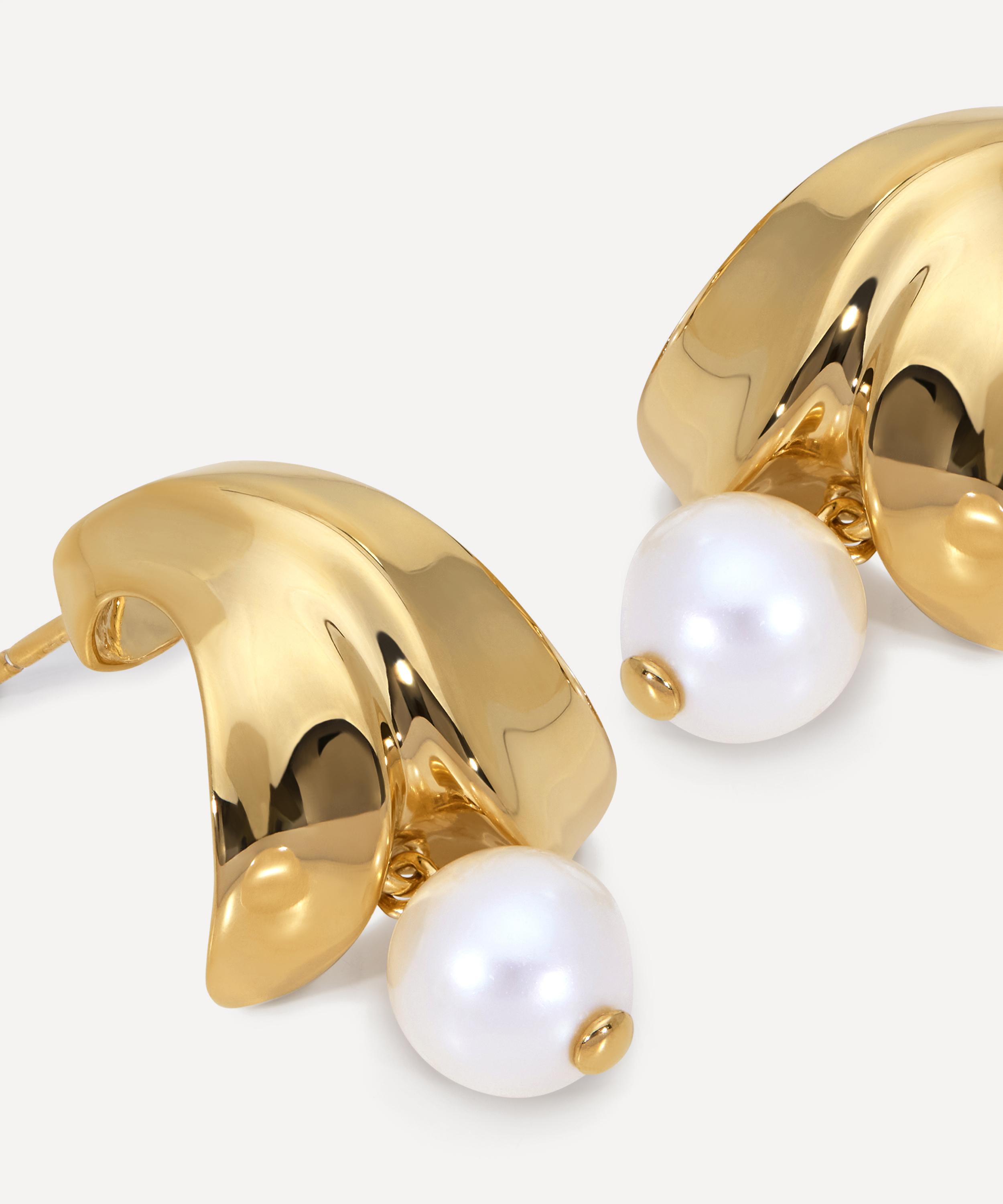 Monica Vinader - 18ct Gold-Plated Vermeil Silver Nomade Pearl Drop Earrings image number 2