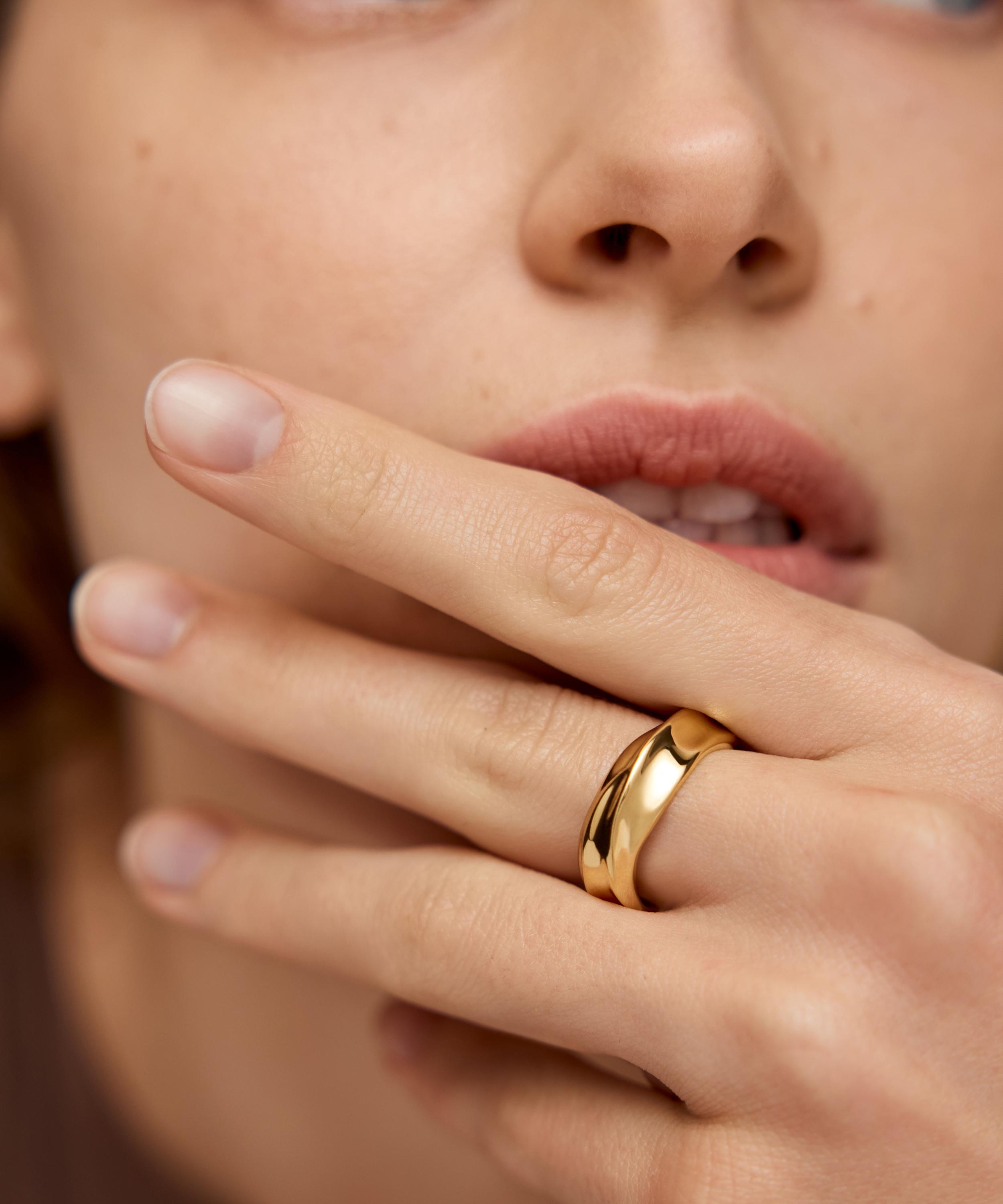 Monica Vinader - 18ct Gold-Plated Vermeil Silver Nomade Stacking Ring image number 1