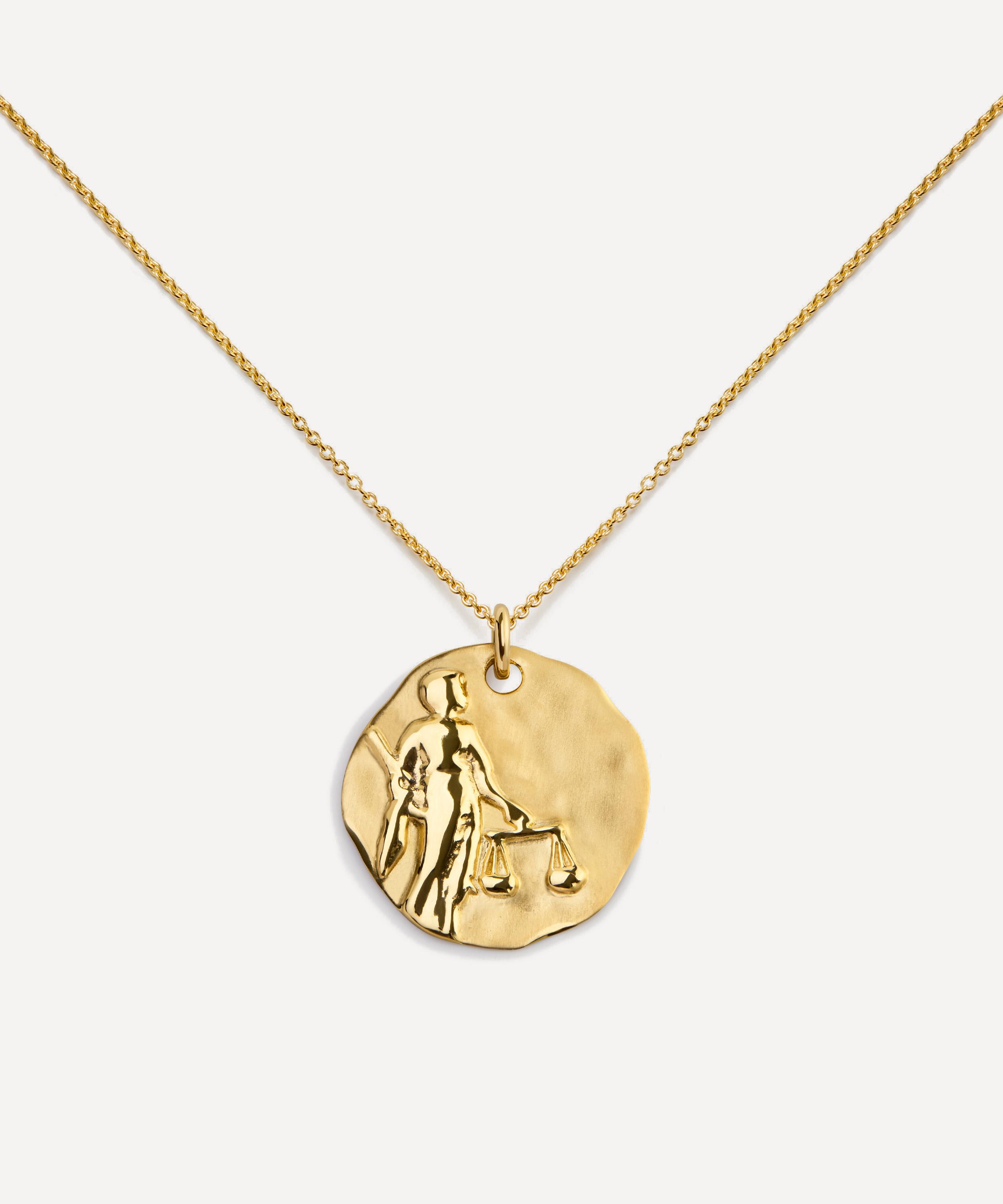 Monica Vinader - 18ct Gold-Plated Vermeil Silver Zodiac Libra Pendant Necklace image number 0