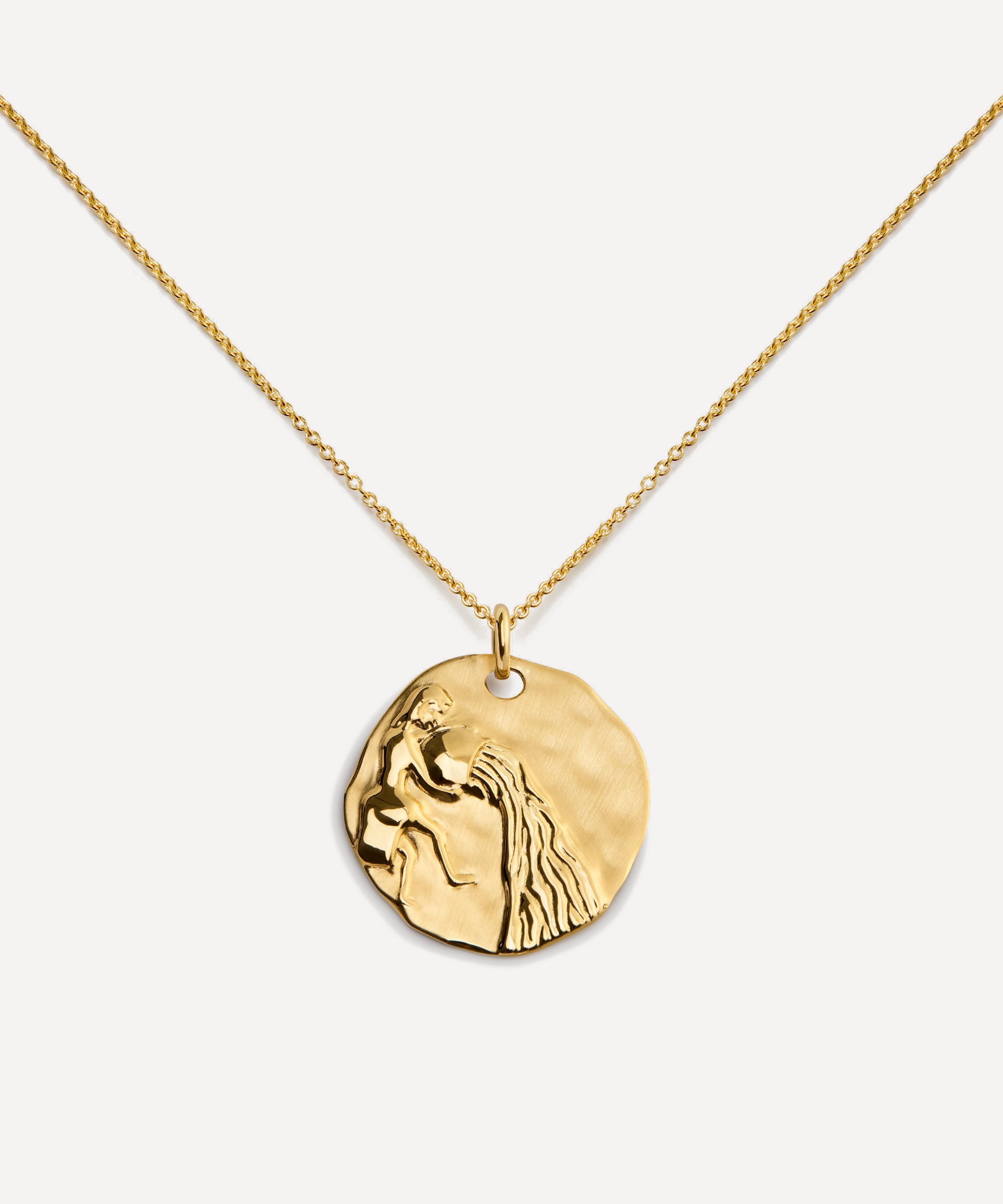 Monica Vinader - 18ct Gold-Plated Vermeil Silver Zodiac Aquarius Pendant Necklace