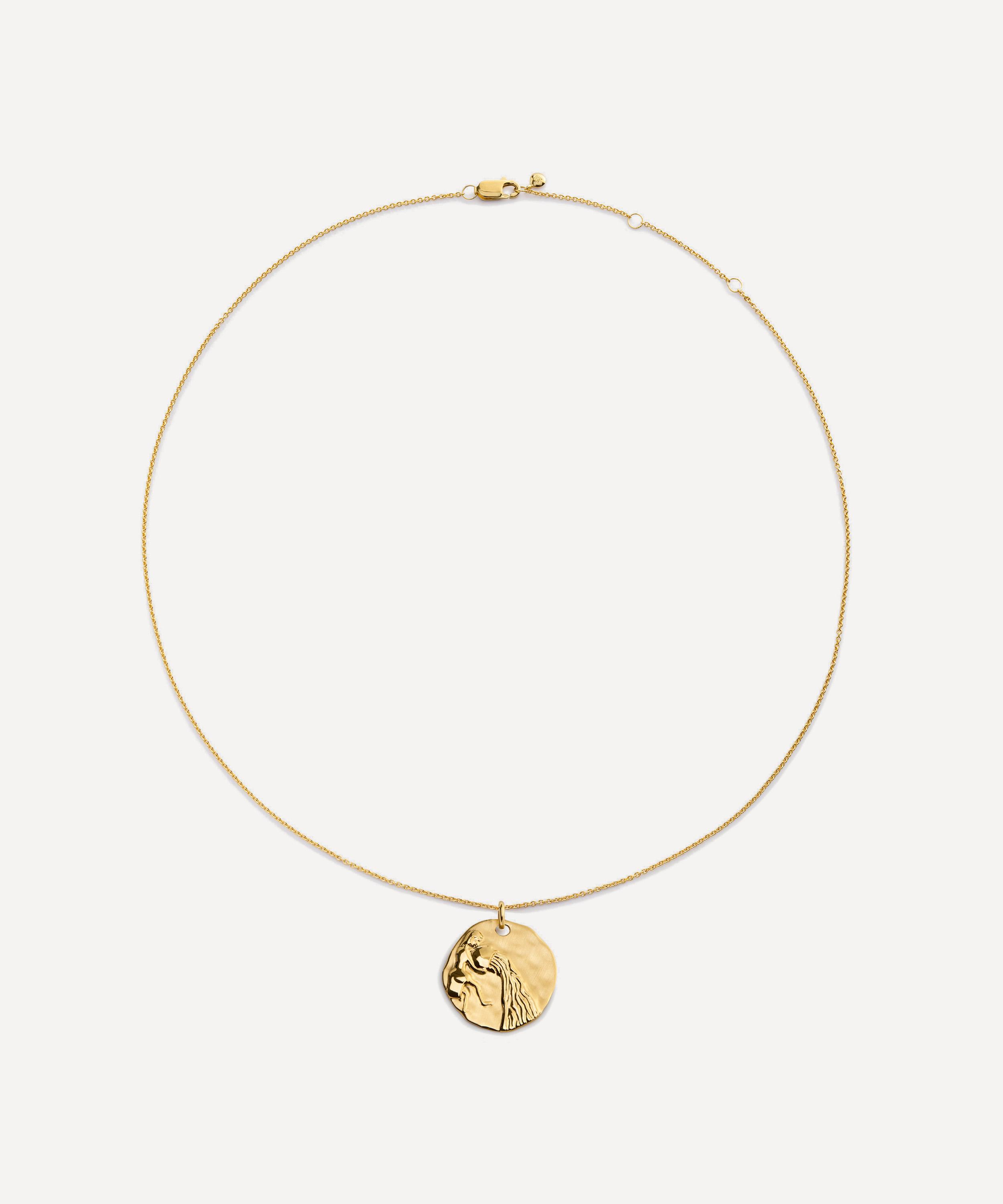 Monica Vinader - 18ct Gold-Plated Vermeil Silver Zodiac Aquarius Pendant Necklace image number 2