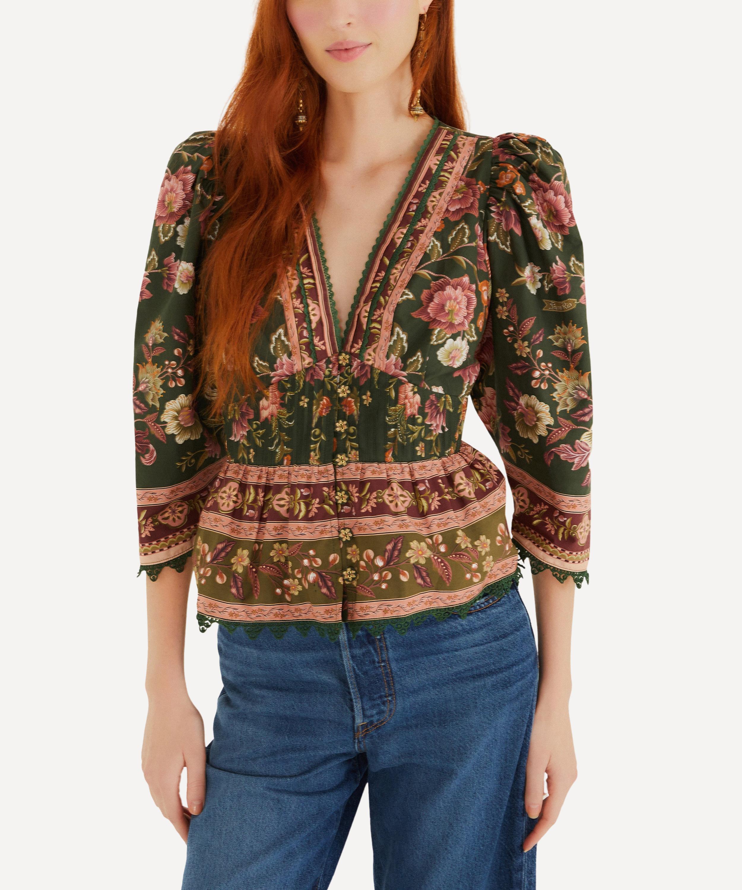 FARM Rio - Green Flowering Garden Tree Blouse image number 1