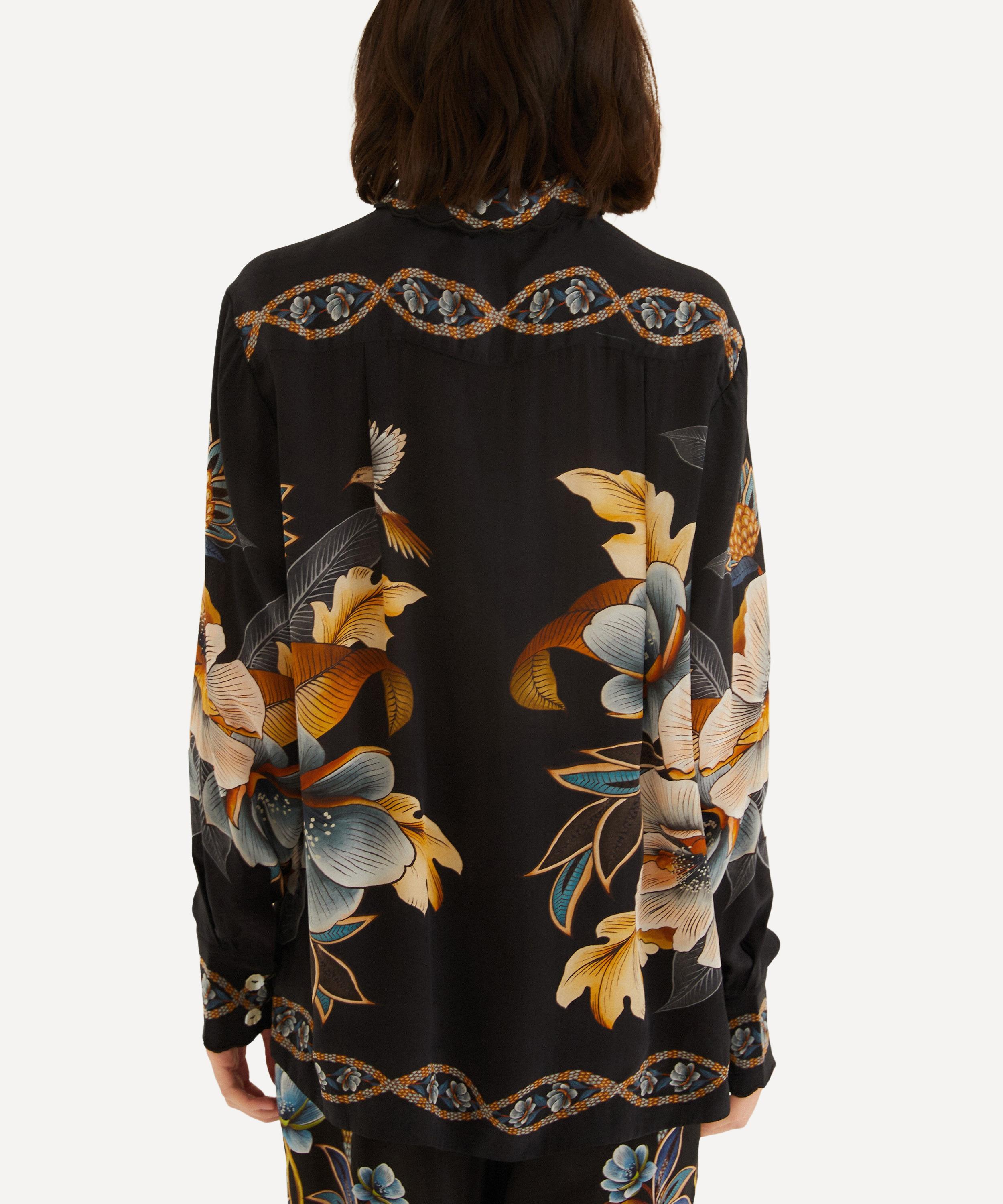 FARM Rio - Black Floral Snake Pyjama Shirt image number 2