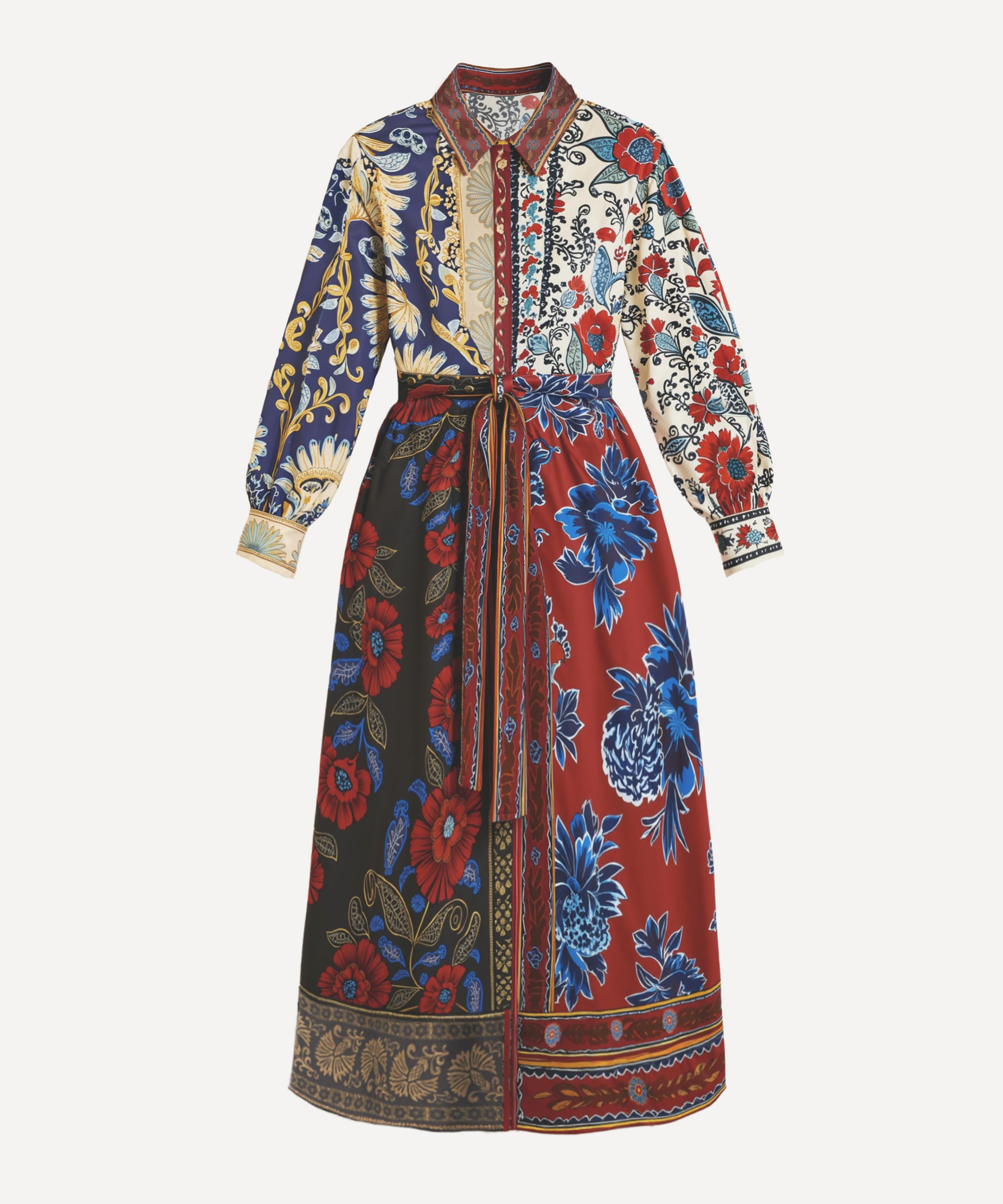 FARM Rio - Navy Winter Mix Midi Dress image number 0