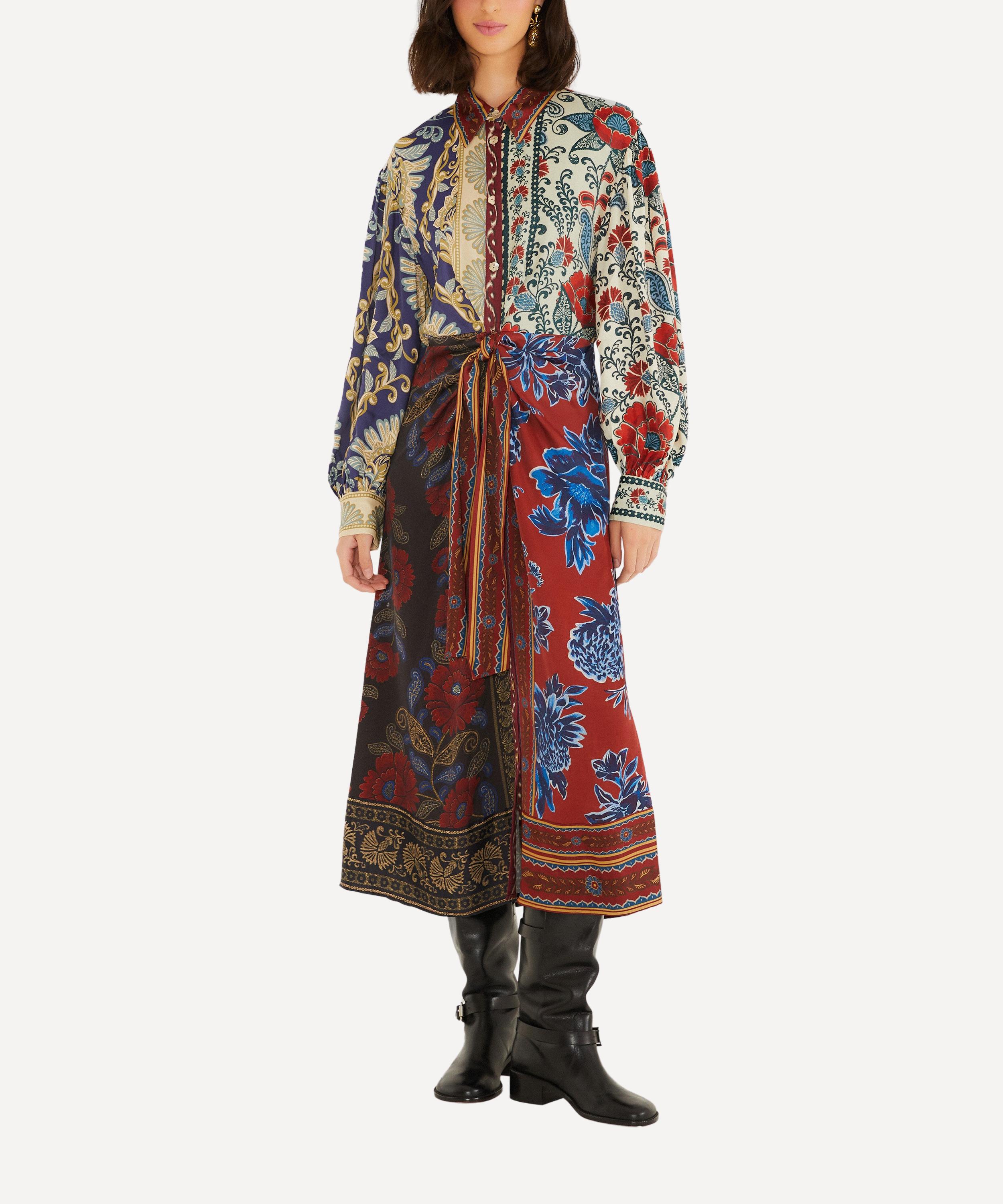 FARM Rio - Navy Winter Mix Midi Dress image number 1
