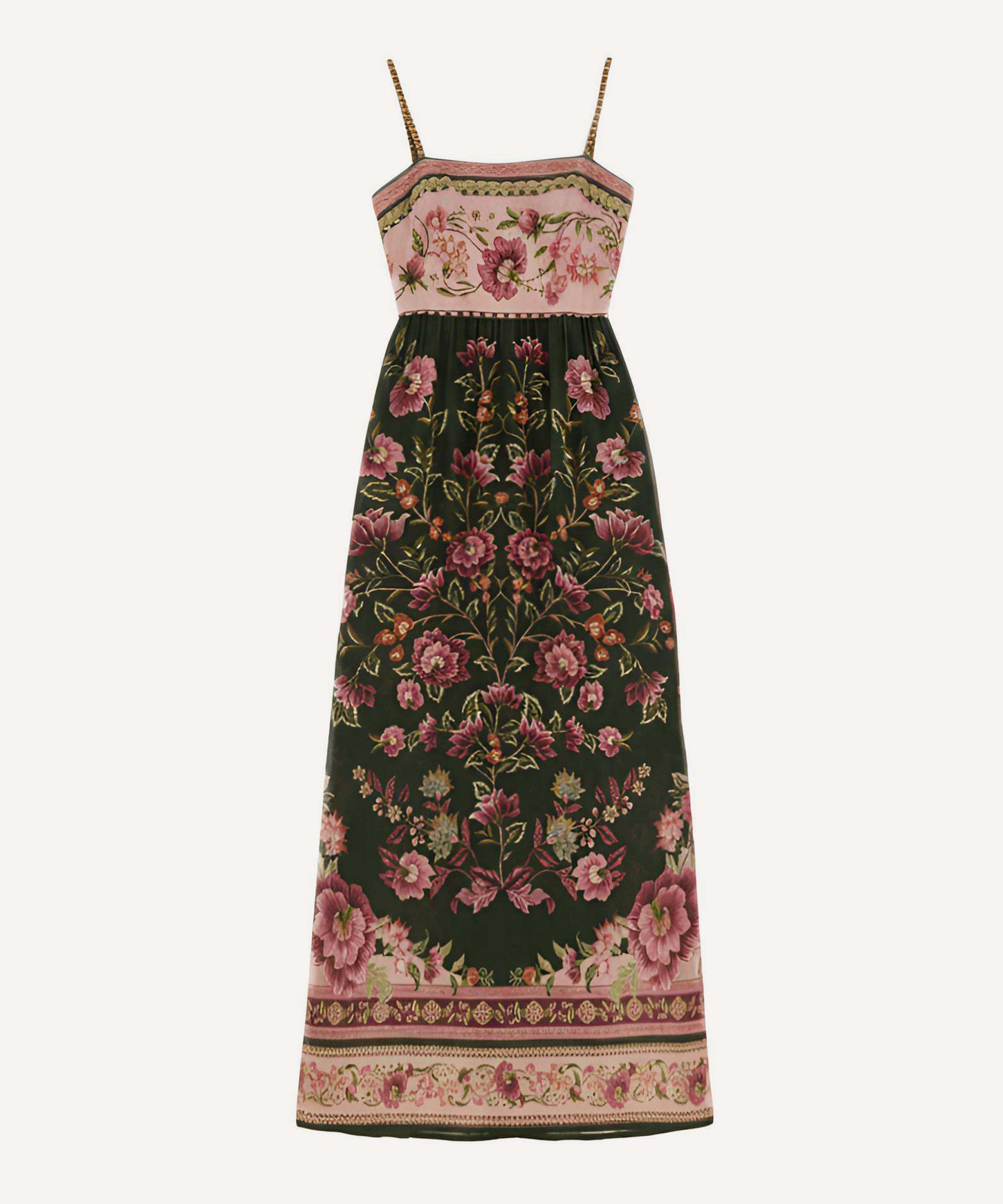 FARM Rio - Green Flowering Garden Tree Sleeveless Midi Dress image number 0