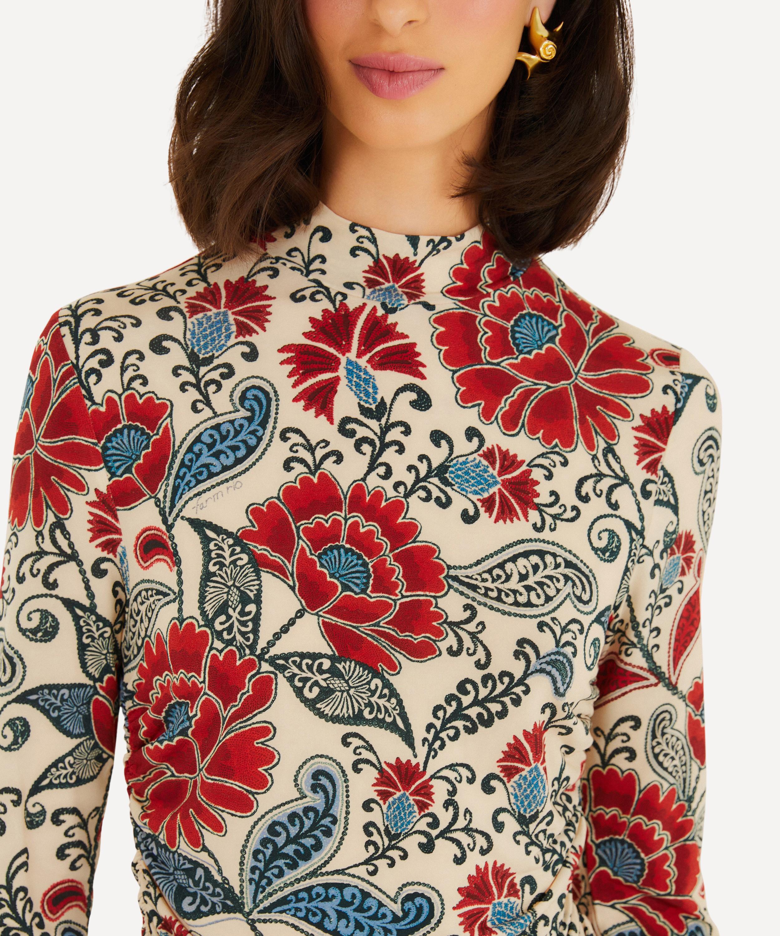 FARM Rio - Francesca Sand Jersey Long-Sleeve Blouse image number 3
