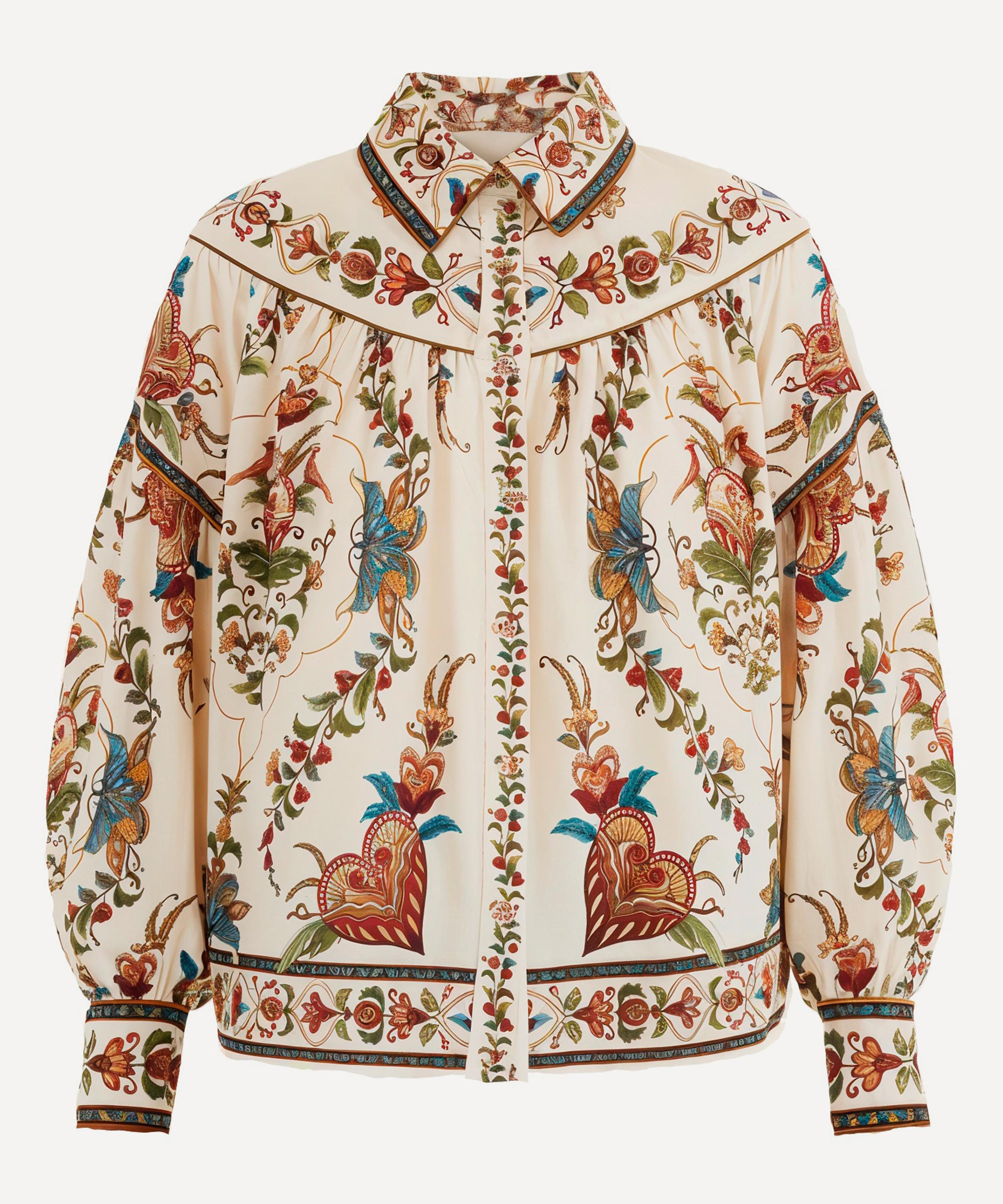 FARM Rio - Cream Majestic Hearts Blouse image number 0