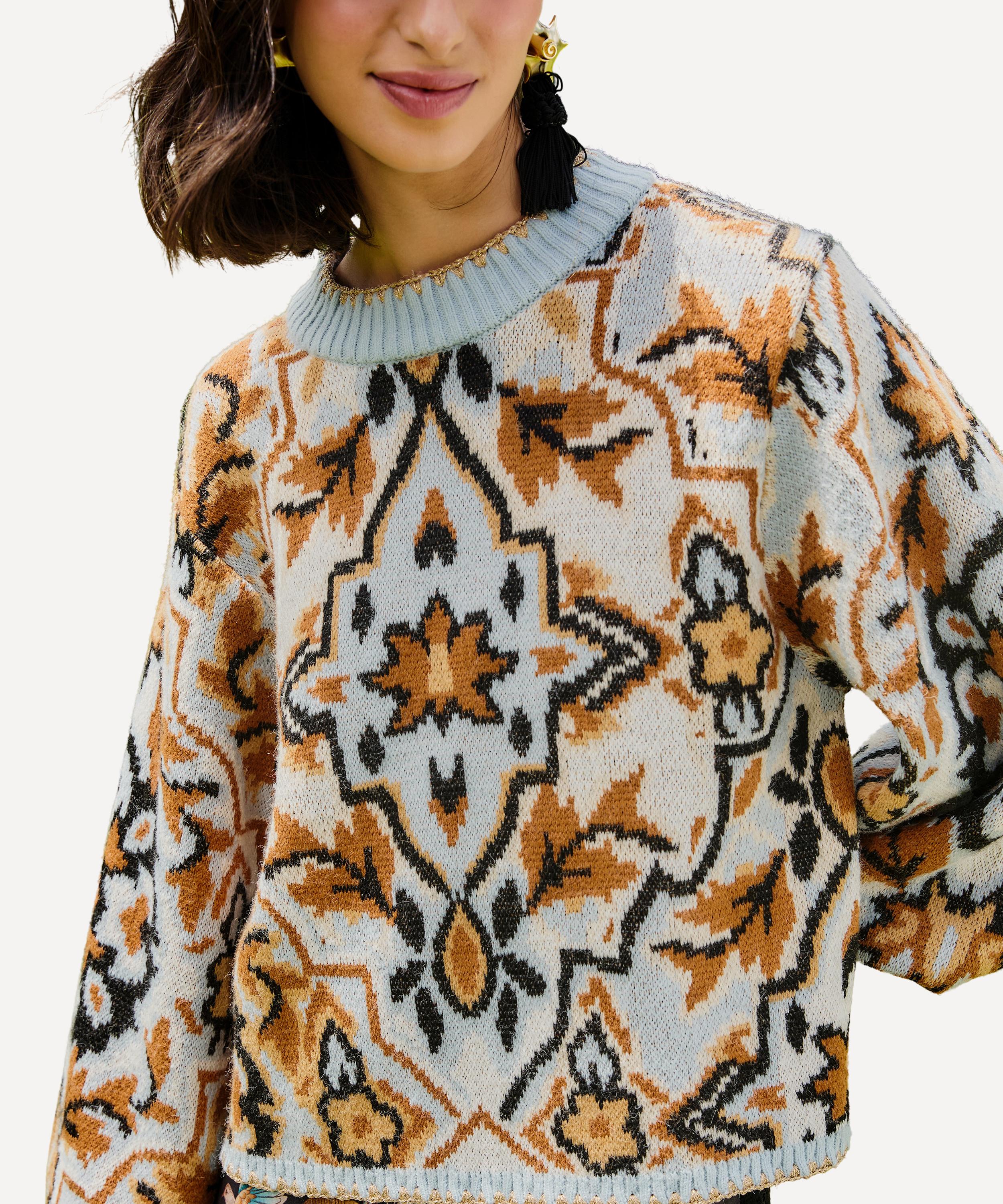 FARM Rio - Stripes Winter Tapestry Knit Jumper image number 3