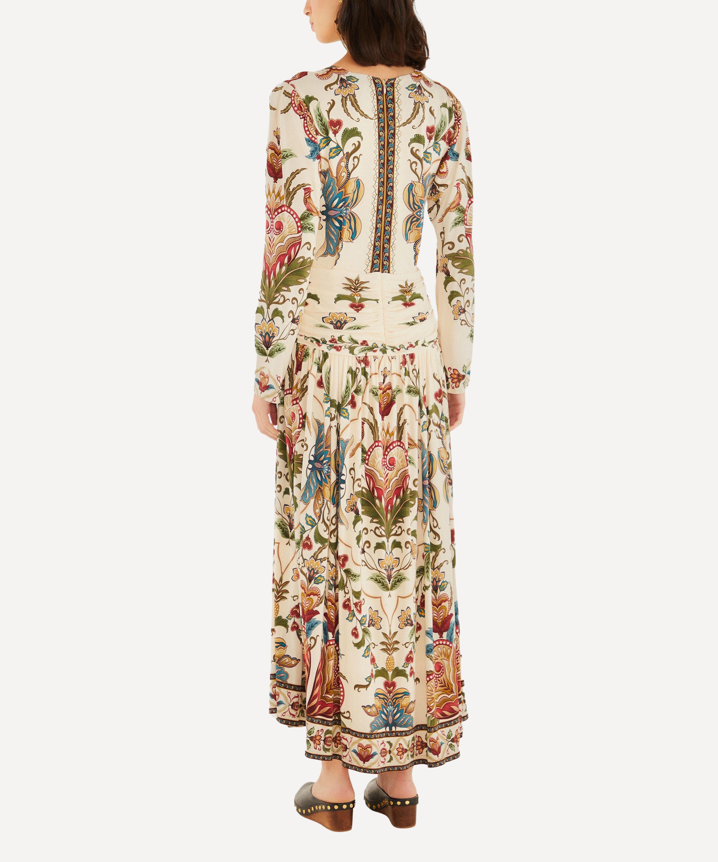 FARM Rio - Cream Majestic Hearts Long-Sleeve Midi Dress image number 1