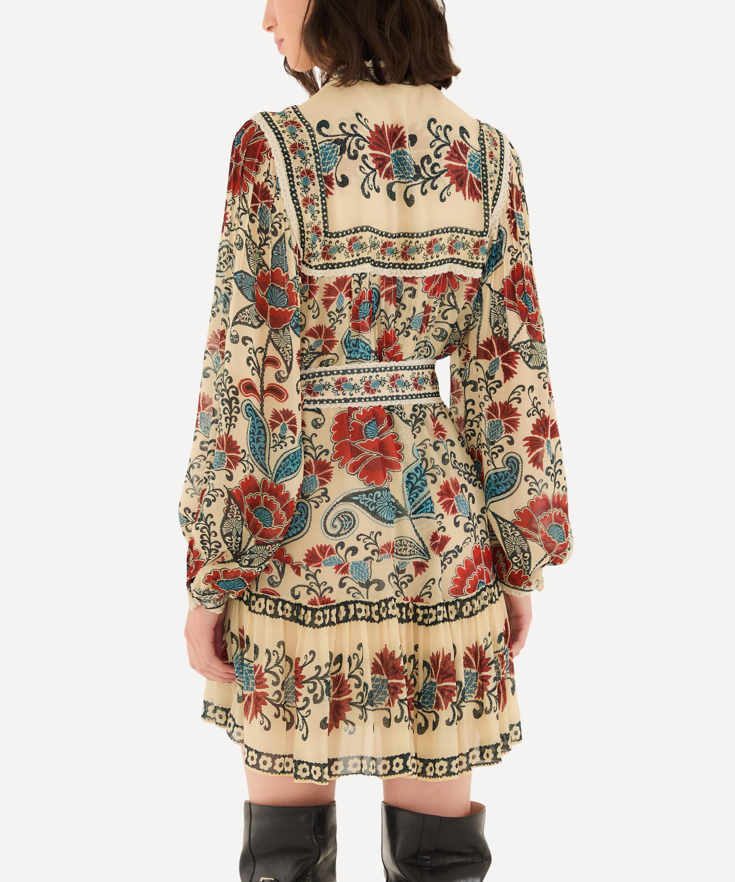 FARM Rio - Sand Francesca Long-Sleeve Mini Dress image number 1