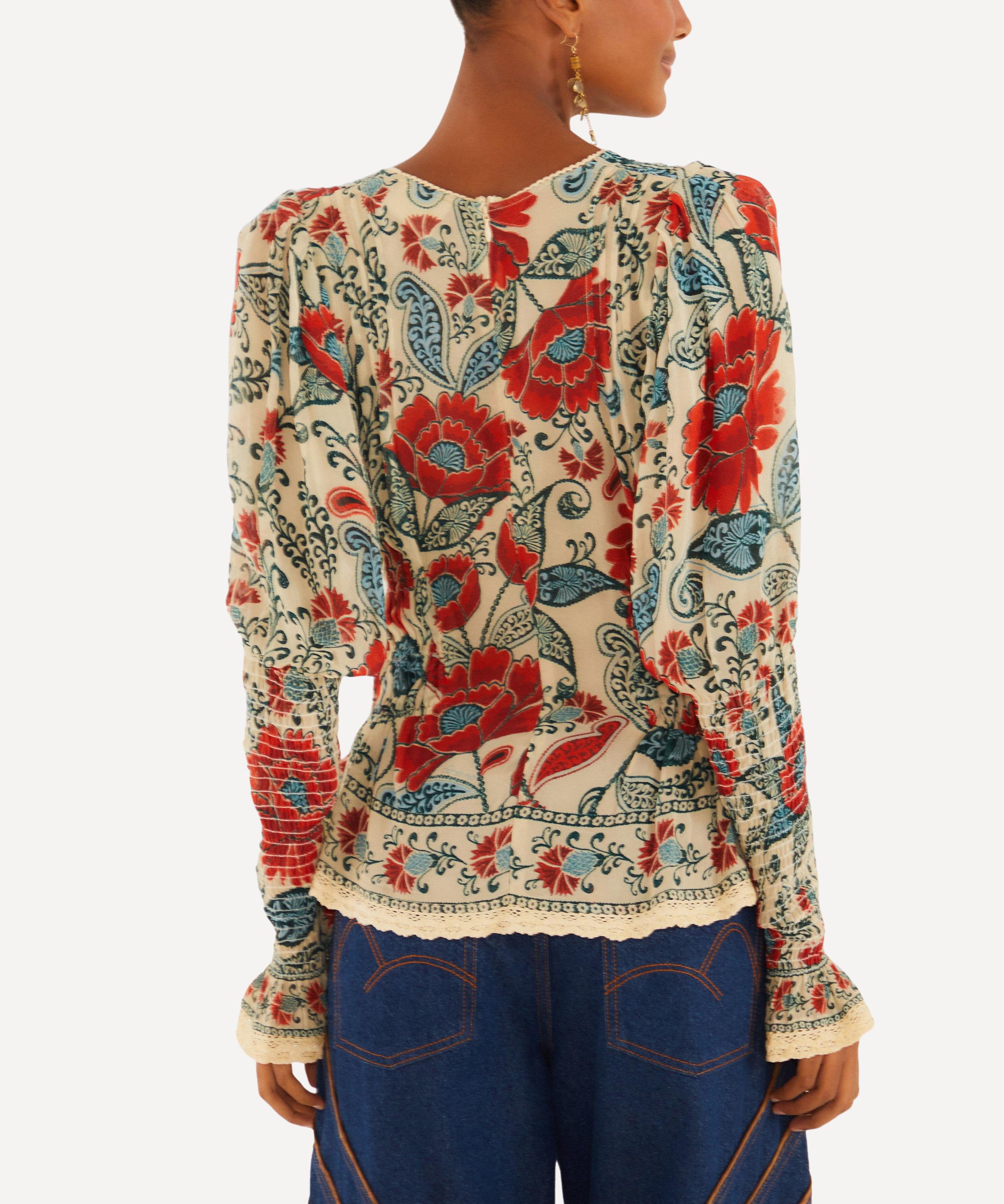 FARM Rio - Sand Francesca Long-Sleeve Blouse image number 1