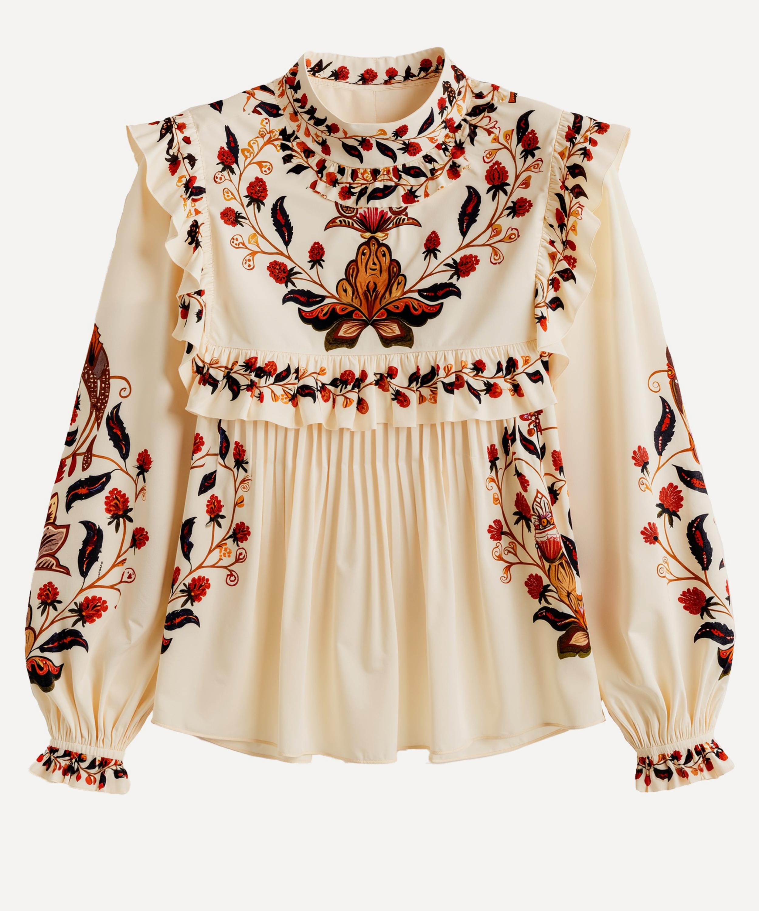 FARM Rio - Cream Berry Garden Long-Sleeve Blouse image number 0