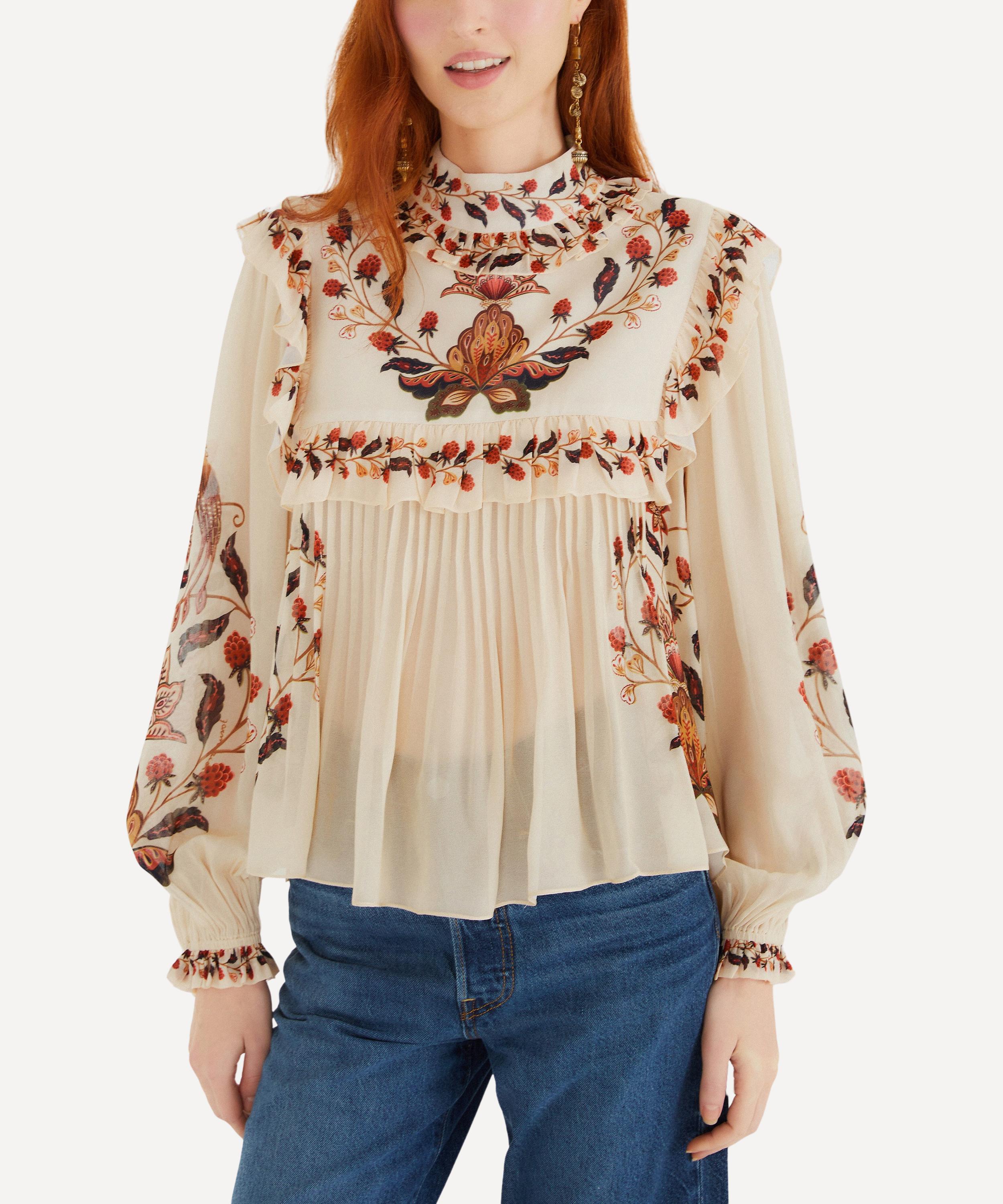FARM Rio - Cream Berry Garden Long-Sleeve Blouse image number 1