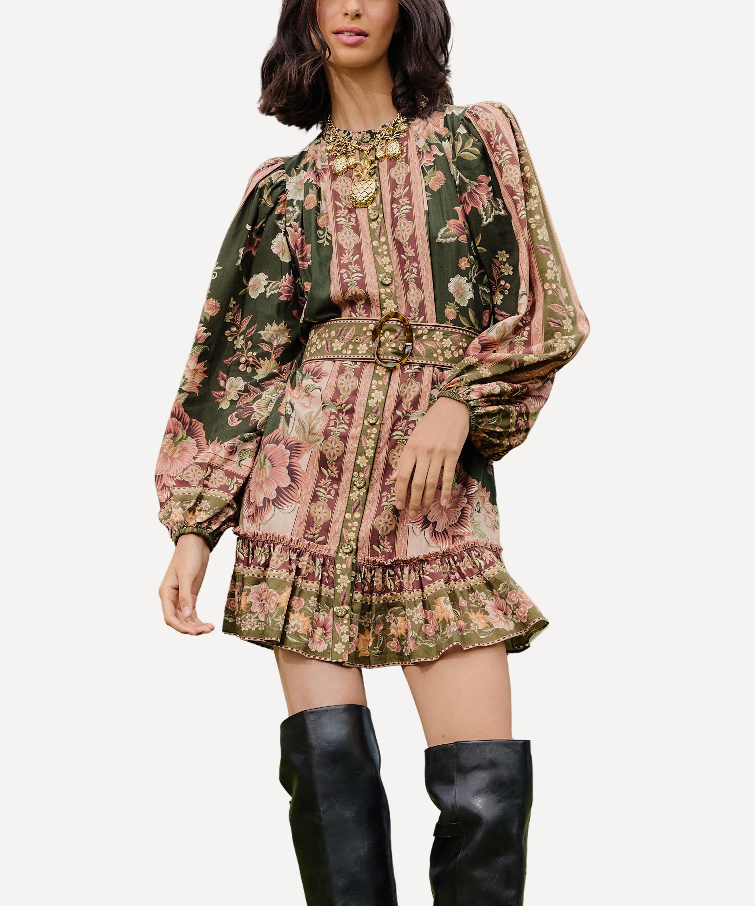 FARM Rio - Green Flowering Garden Tree Mini Dress image number 1