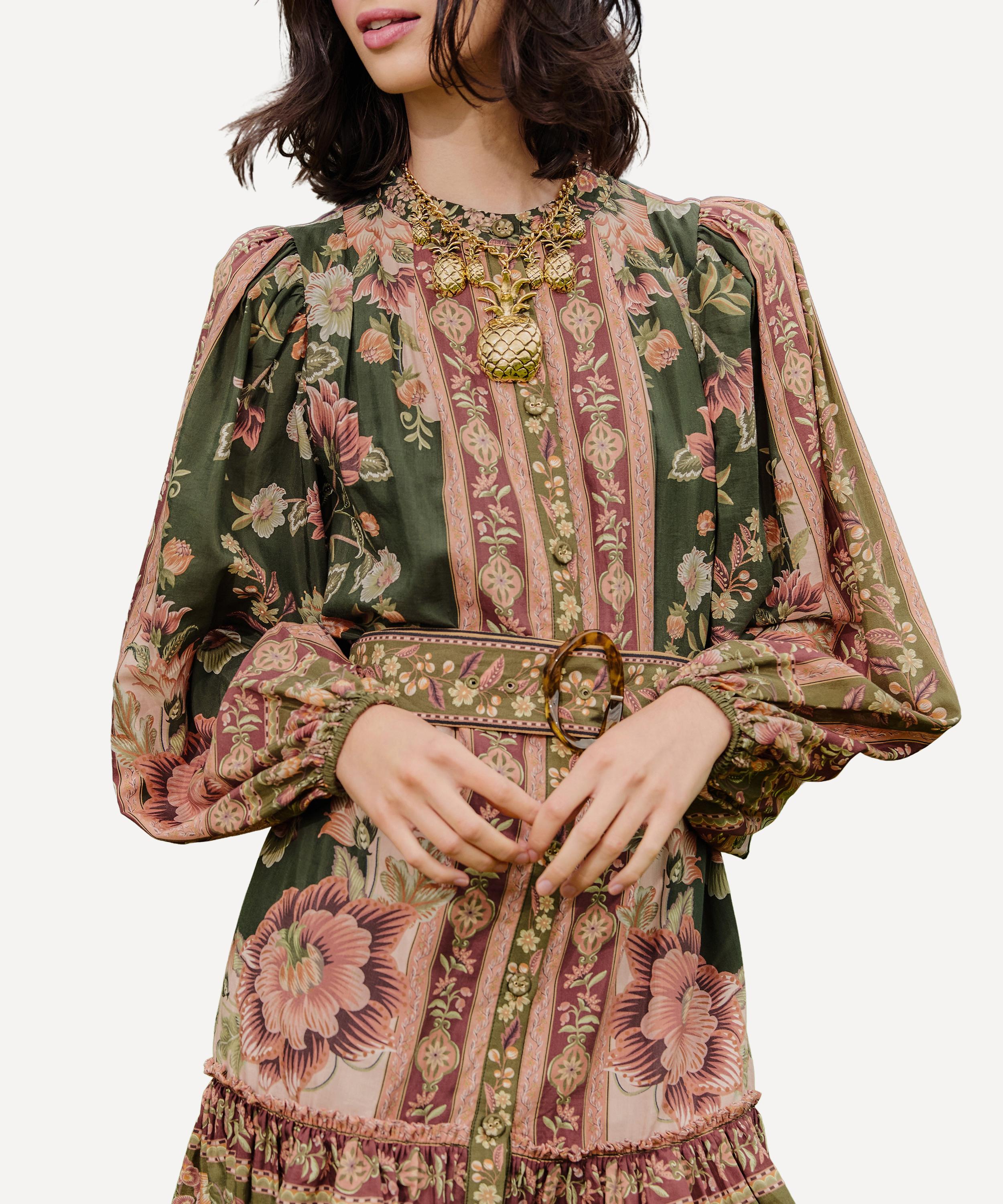 FARM Rio - Green Flowering Garden Tree Mini Dress image number 3