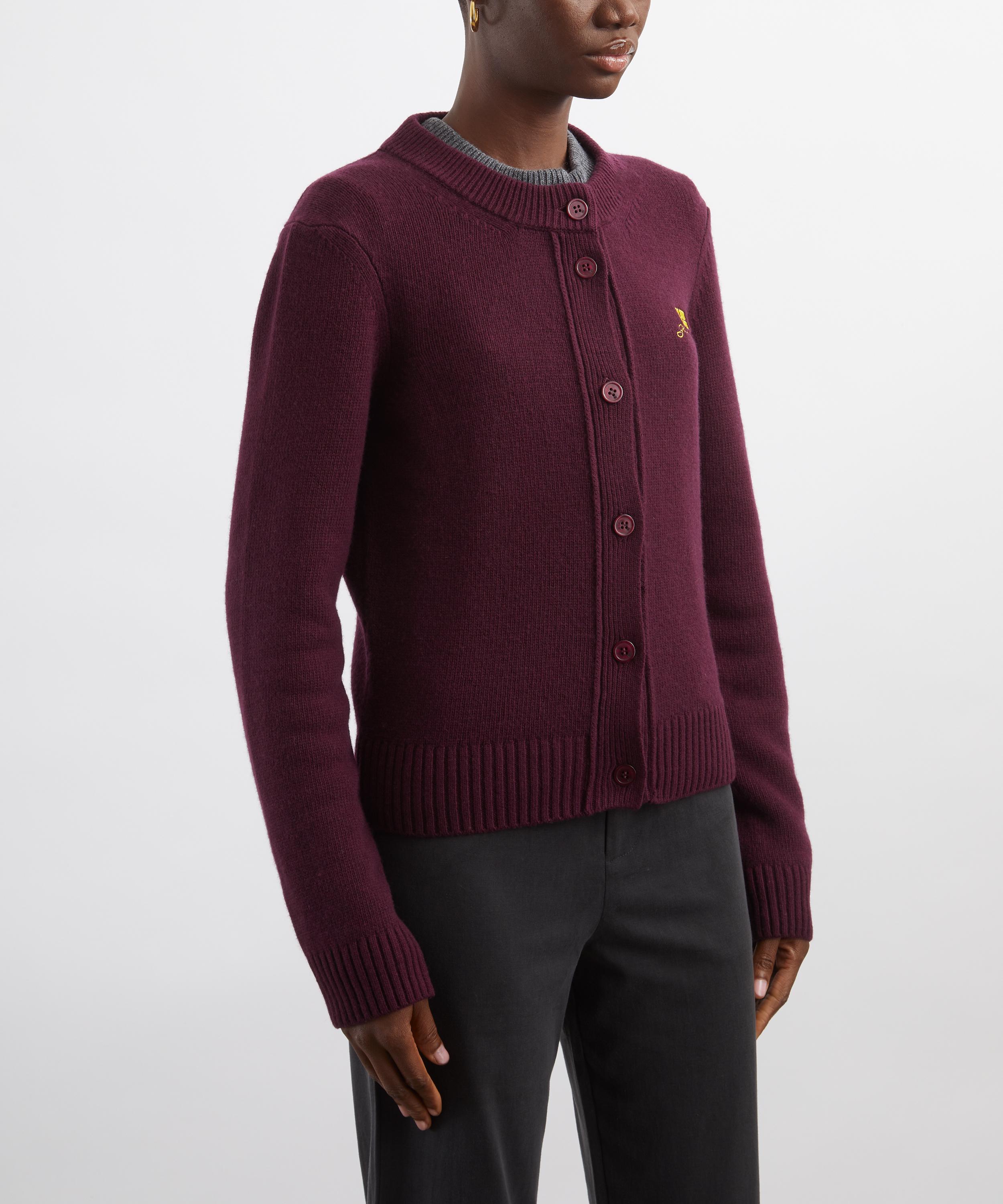 Ganni - Burgundy Wool-Mix Cardigan image number 2