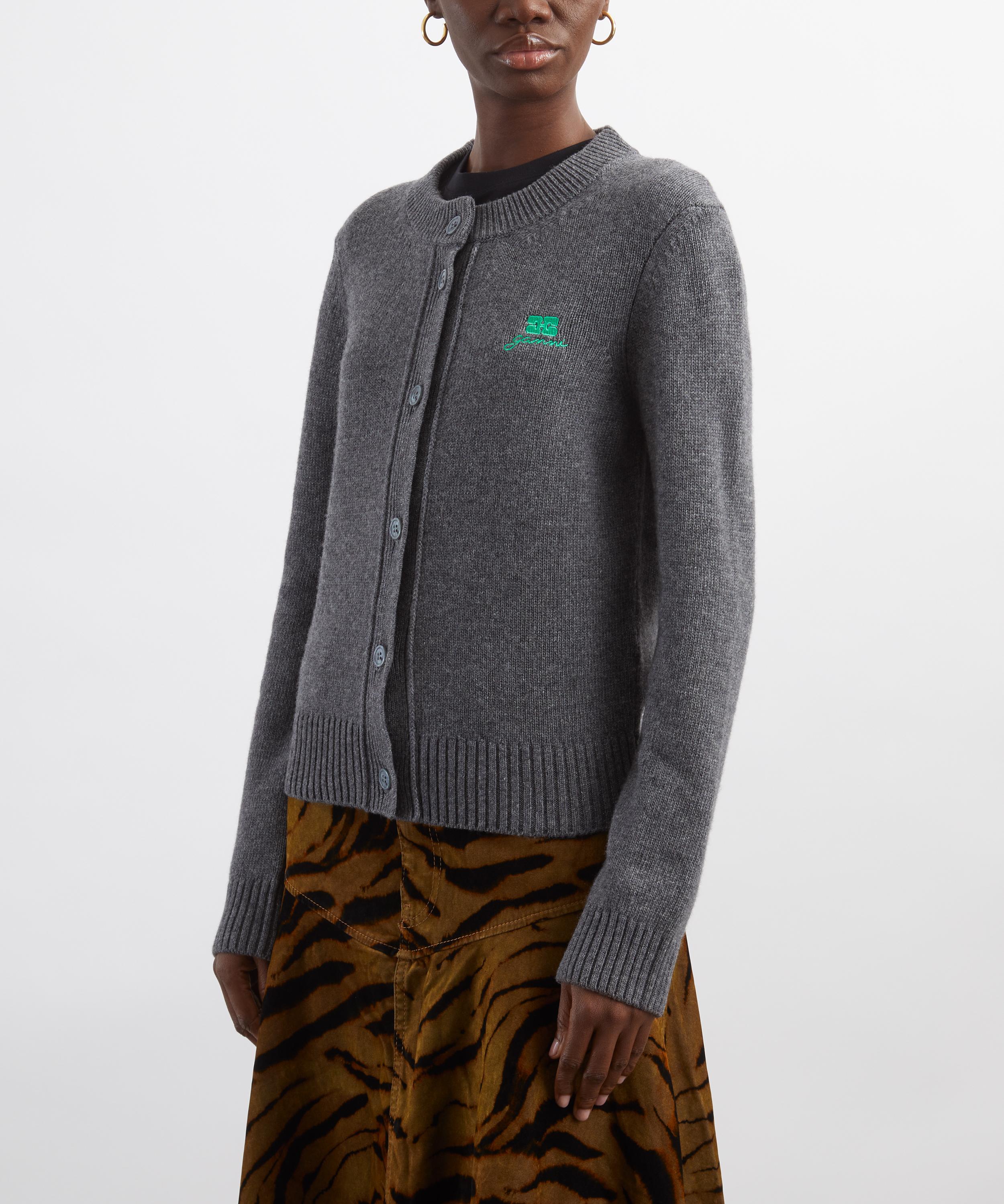 Ganni - Grey Wool-Mix Cardigan image number 2
