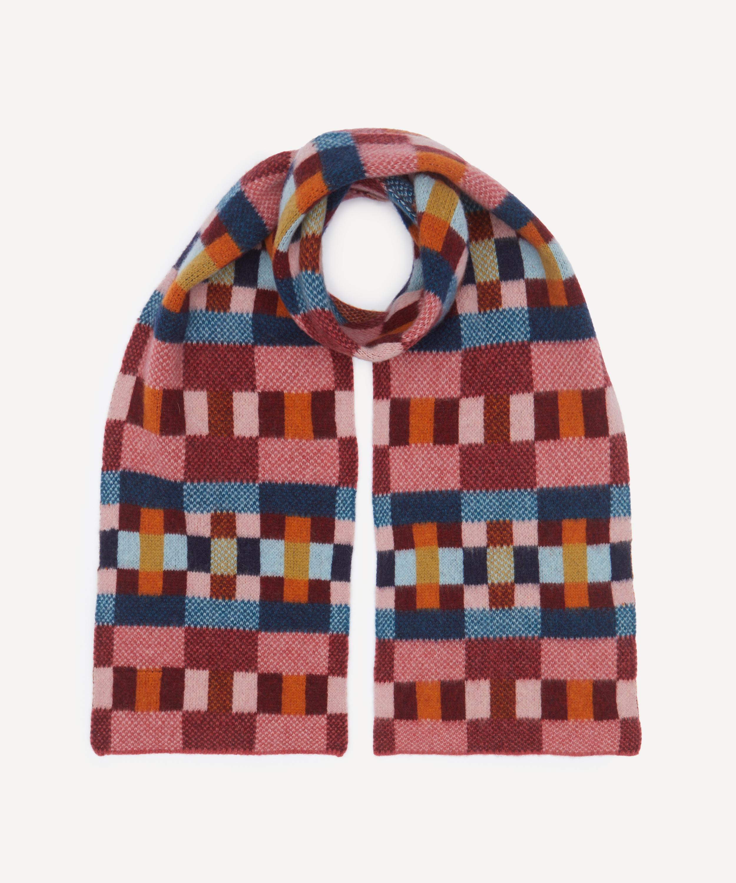 Quinton Chadwick - Brushed Block Autumn Berry Scarf